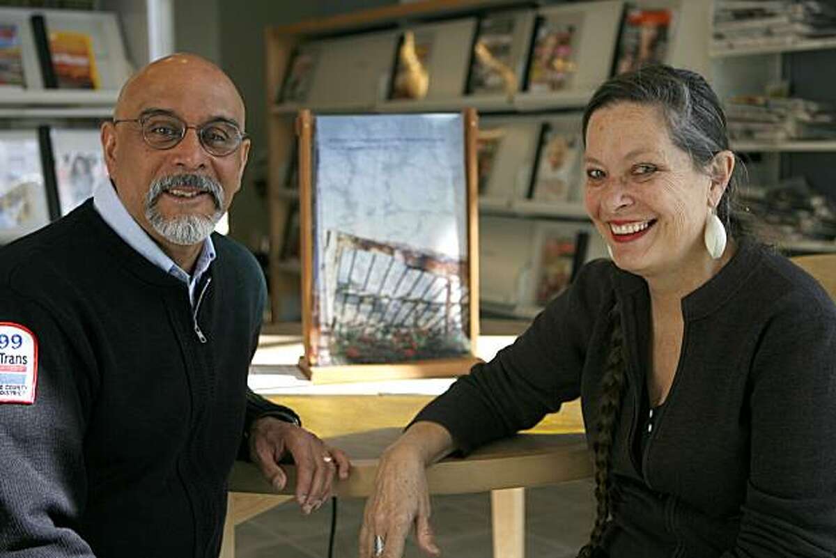 Kate Connell and Oscar Melara have completed a multimedia art installation about the Portola District called Crossing the Street that is on display in the Portola Branch Library in the Portola District of San Francisco, Calif. on Friday, Nov. 12, 2010.
