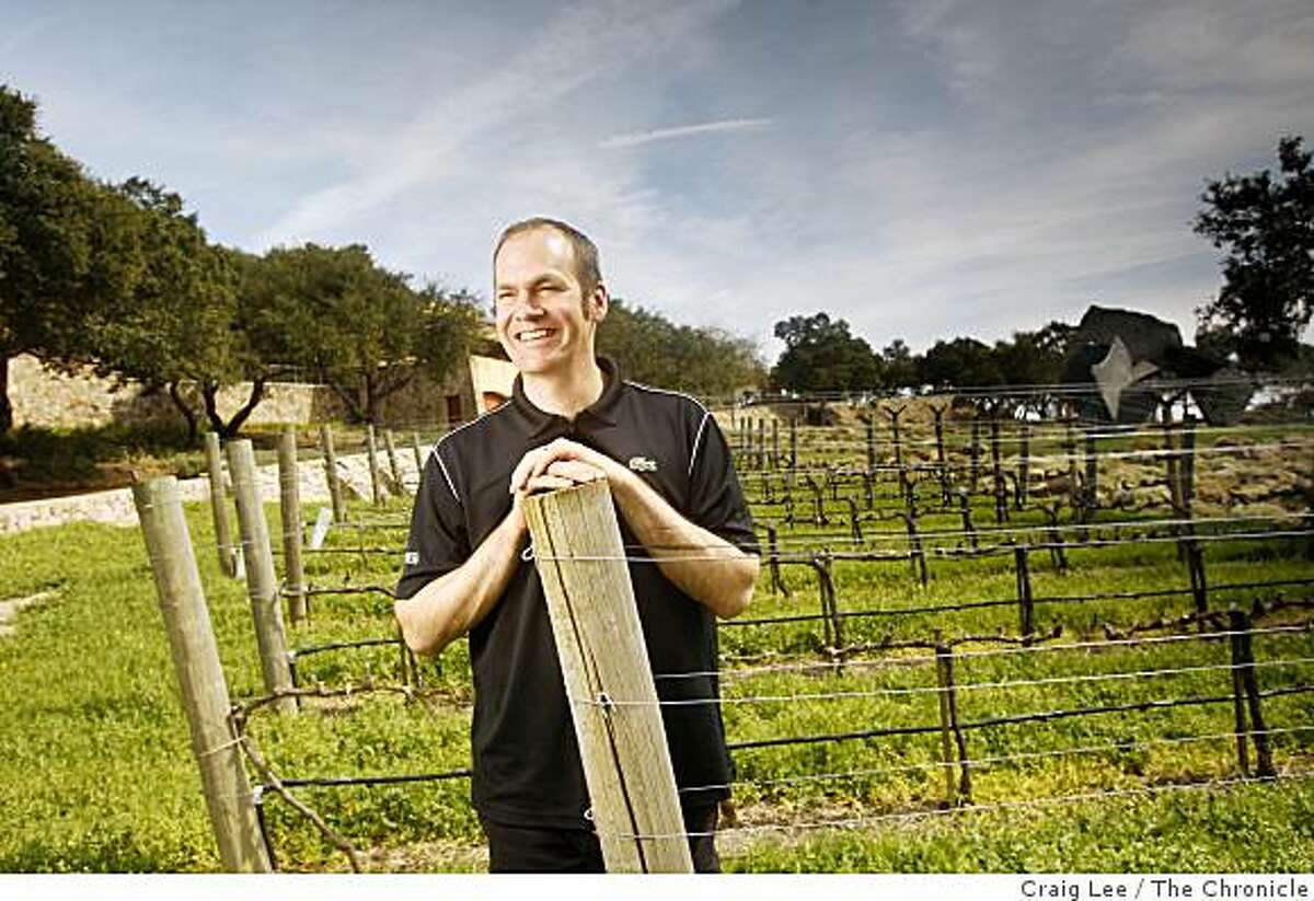 Aaron Pott, winemaker at Seven Stones winery, a tiny boutique project near Meadowood, in St. Helena, Calif., on March 18, 2009.
