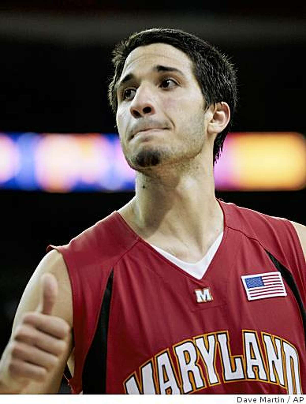 ** RETRANSMIT WITH CORRECT SLUG ** Maryland guard Greivis Vasquez walks off the court after losing 67-61 to Duke in an NCAA college basketball game in the semifinals of the Atlantic Coast Conference men's tournament in Atlanta, Saturday, March 14, 2009. (AP Photo/Dave Martin)