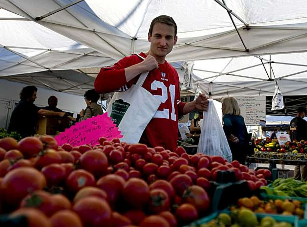 Jim Schutz (pen name Jim Ballard) is seen shopping at the San Rafael farmer's market on Saturday, October 10, 2010 in San Rafael, Calif.