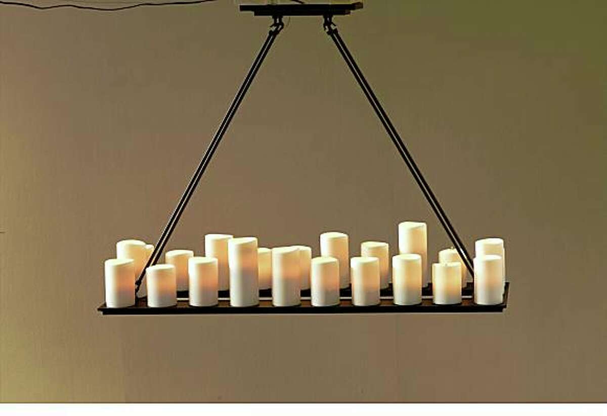 Pillar candle chandelier