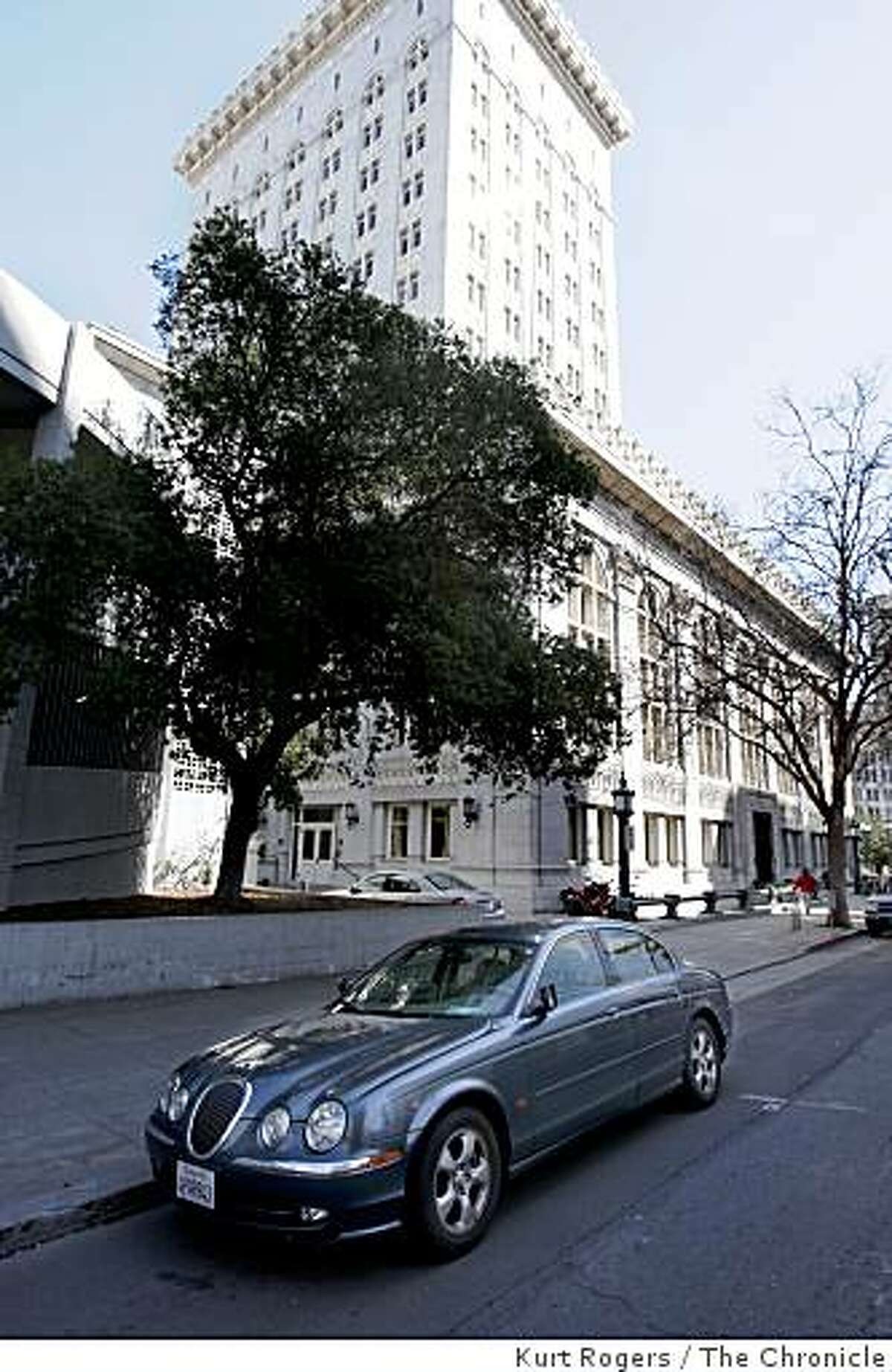 Desley Brooks Jaguar parked on the 14th street side of the City Hall.on Tuesday Mar 10, 2009 in Oakland , Calif