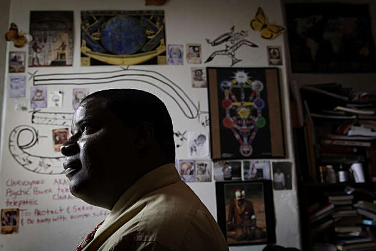Antonio Morgan is a paraniod schizophrenic, formerly homeless, but is managing his condition through the lowest dose possible of anti-psychotics and a lot of physical activity. He's seen here in his Tenderloin apartment in San Francisco, Calif., on Monday, August 9, 2010.