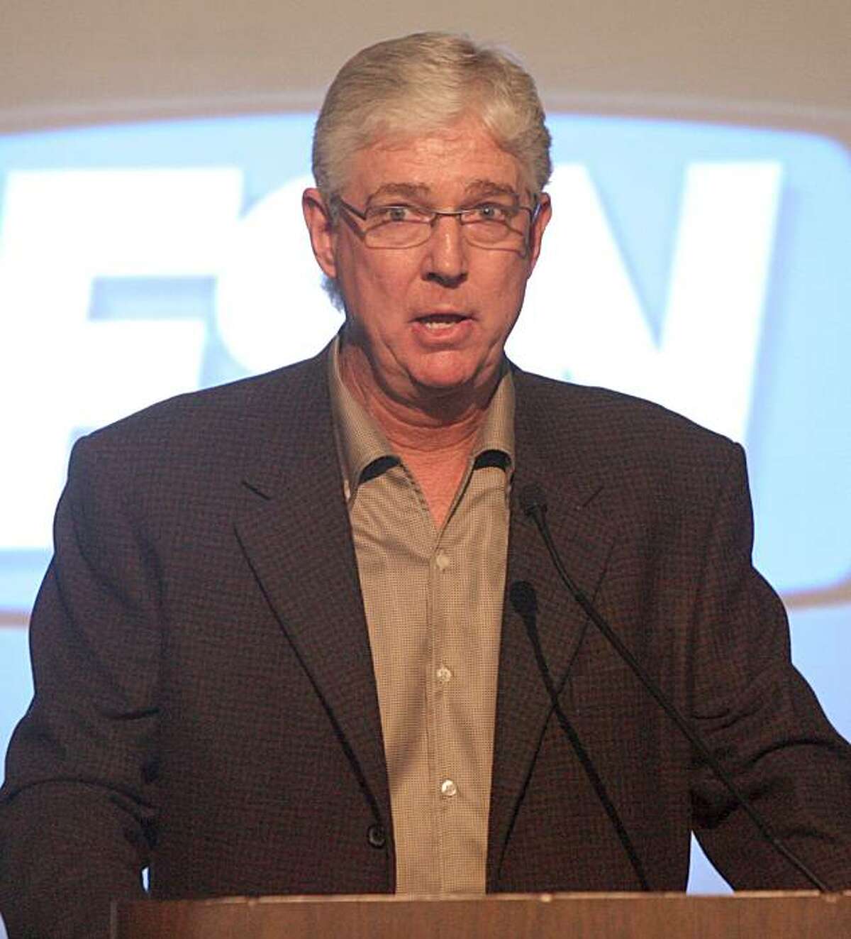 Mike Krukow speaks at the Annual Fox Sports Bay Area luncheon on Treasure Island Event on 2/8/07 in San Francisco.
