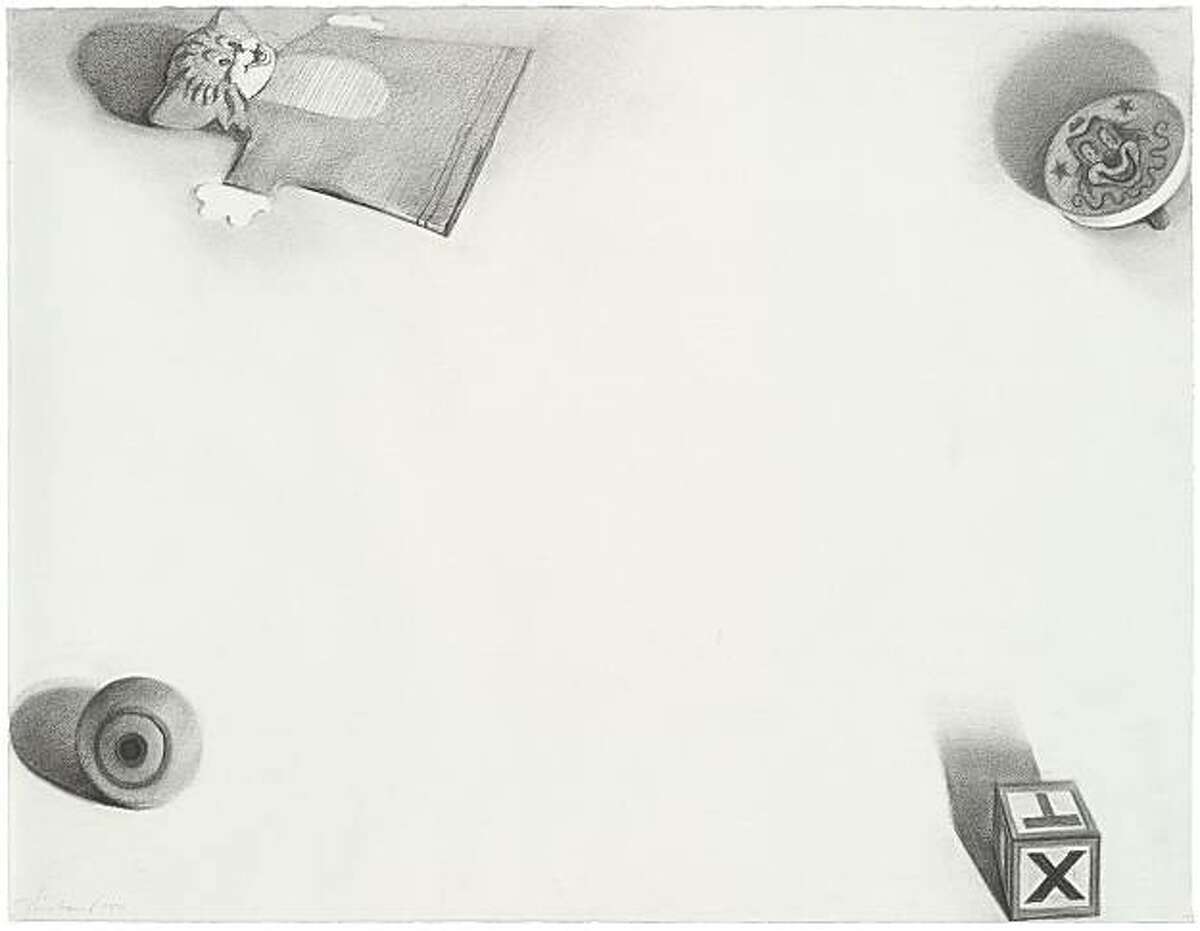 "Toys" (1971) charcoal on paper by Wayne Thiebaud