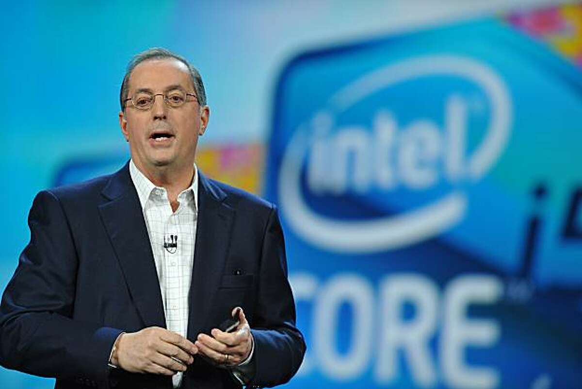 Intel Corp. Chief Executive Officer Paul Otellini delivers his keynote address at the 2010 International Consumer Electronics Show, January 7, 2010 in Las Vegas, Nevada. CES, the world's largest annual consumer technology tradeshow, runs from January 7-10.