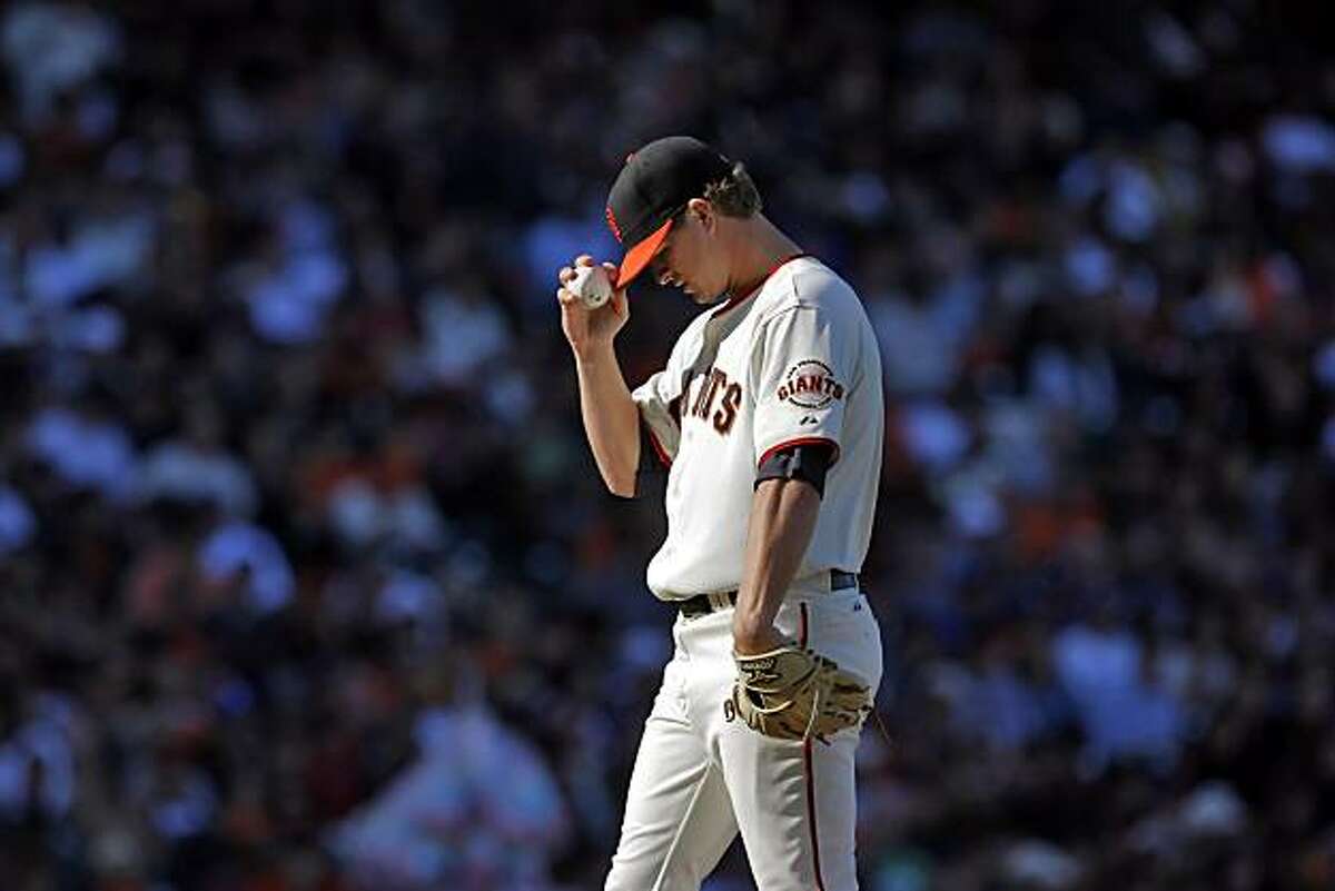 Giants pitcher Matt Cain takes the mound against the Dodgers on Sunday at AT&T Park.