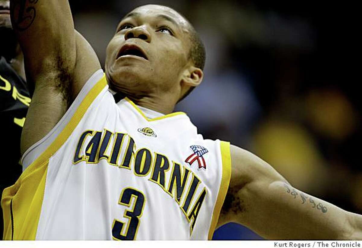 Cal's Jerome Randle with a layup in the second period .. on Saturday Jan 24, 2009 in Berkeley , Calif