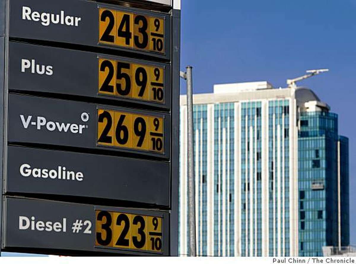 The price for regular gasoline is set at $2.43 per gallon at a Shell station at Fourth and Bryant streets in San Francisco, Calif., on Tuesday, Feb. 10, 2009.