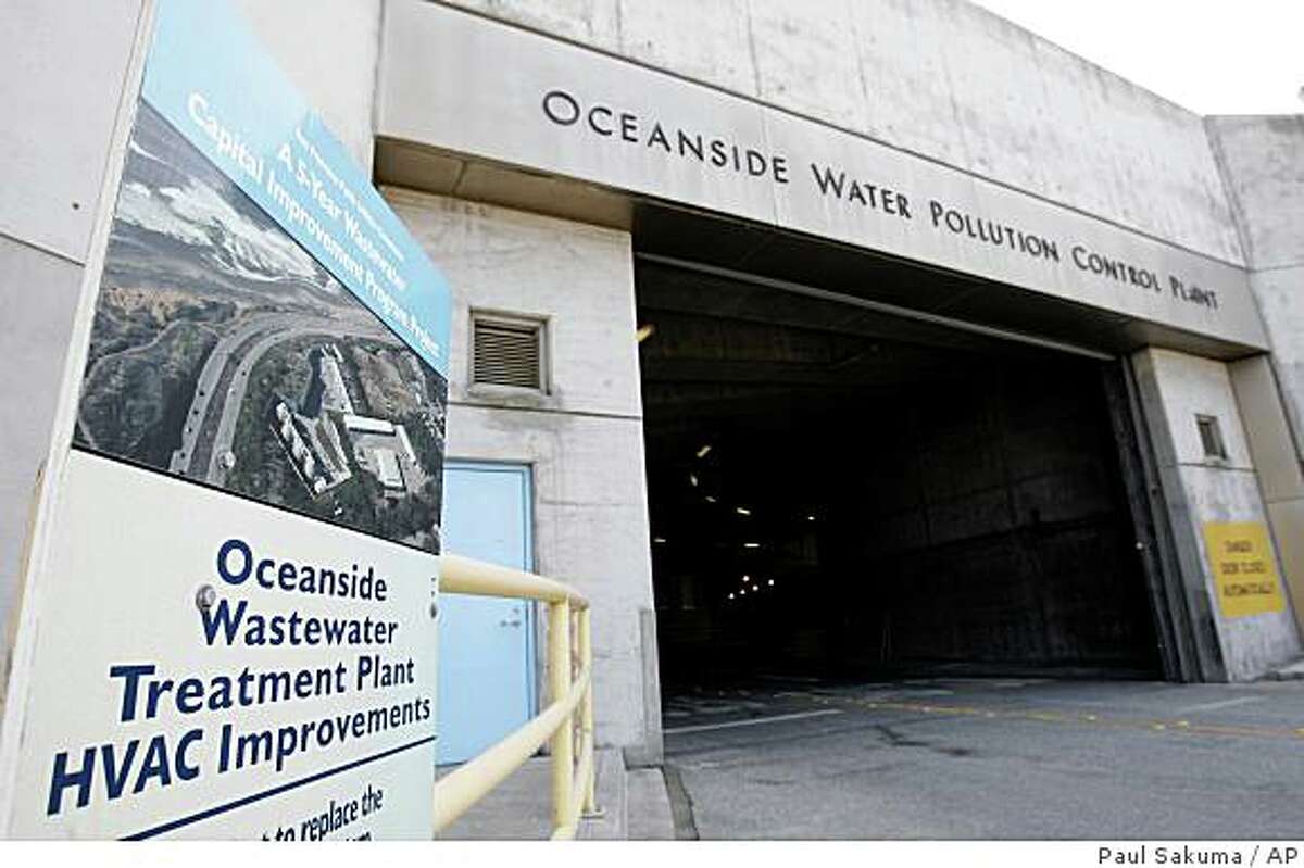 Exterior view of the Oceanside Water Pollution Control Plant is shown in San Francisco, Monday, July 7, 2008. Supporters of the Presidential Memorial Commission have turned in their application to propose to rename the Oceanside Water Pollution Control Plant to the George W. Bush Sewage Plant. The supporters are hoping to put the idea before San Francisco voters as a November ballot issue. (AP Photo/Paul Sakuma)
