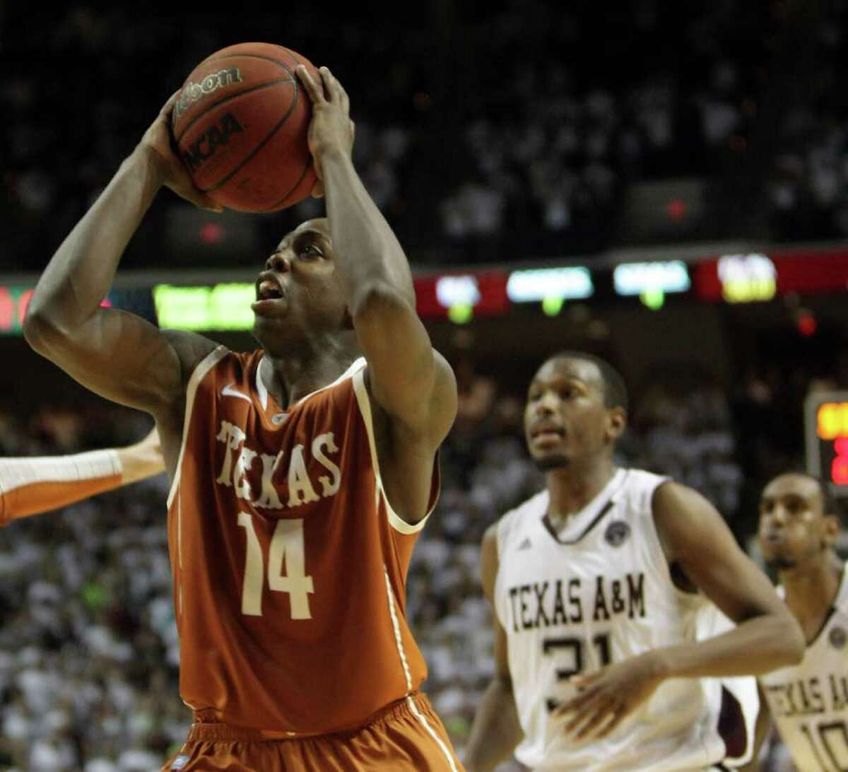 Junior J’Covan Brown has helped the young Horns keep their heads above water this season.