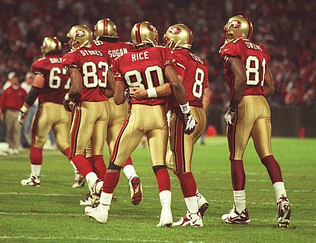 49ers wide receiver Curtis Conway on the sidelines in the first half