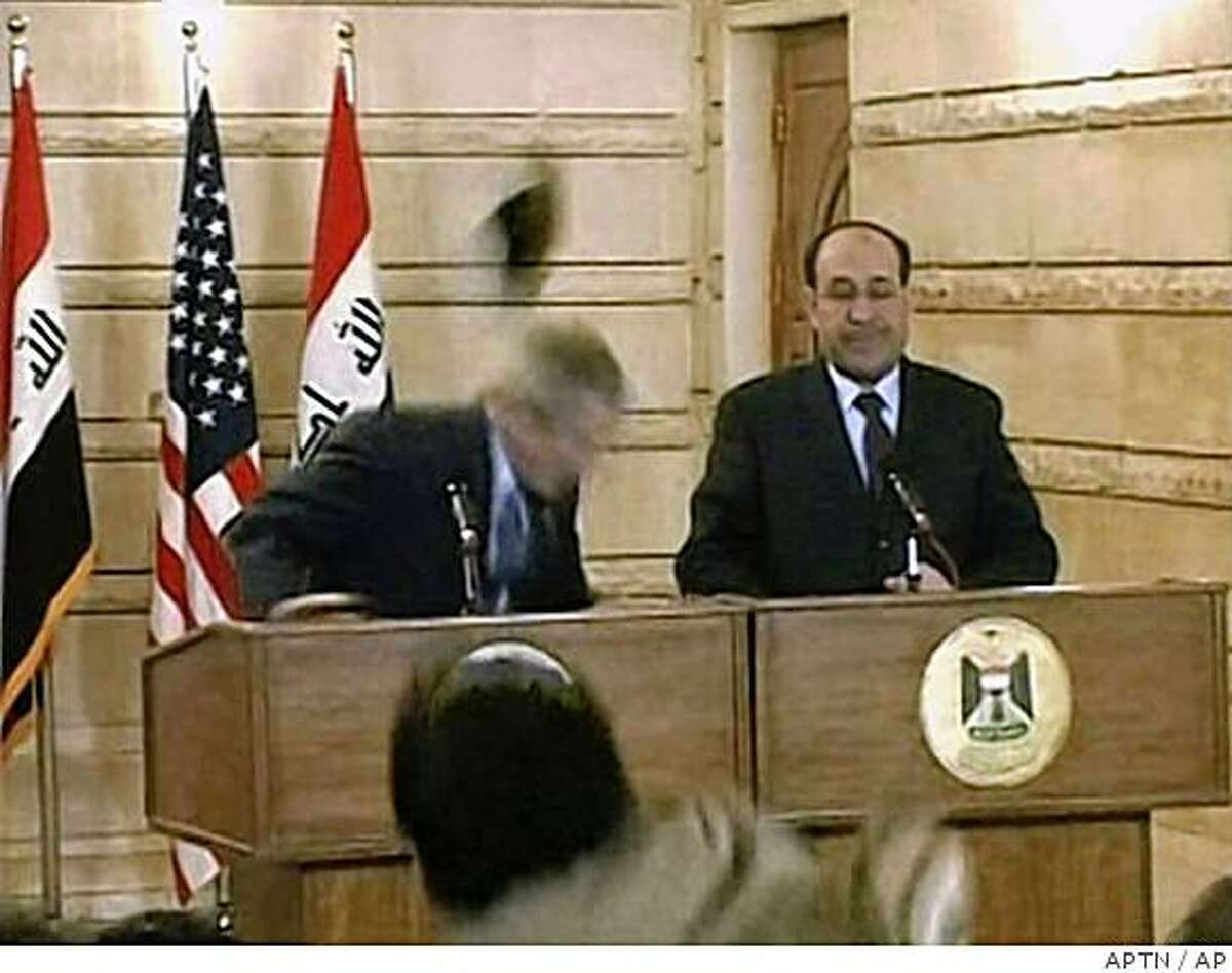 Bush Attacked With Shoe In Baghdad Visit   1200x0 