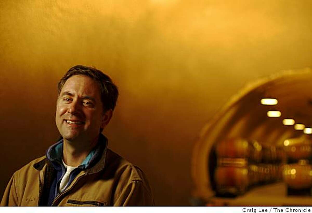 Winemaker, Ehren Jordan, in his new wine cave at his Failla winery in St. Helena, Calif., on December 4, 2008.