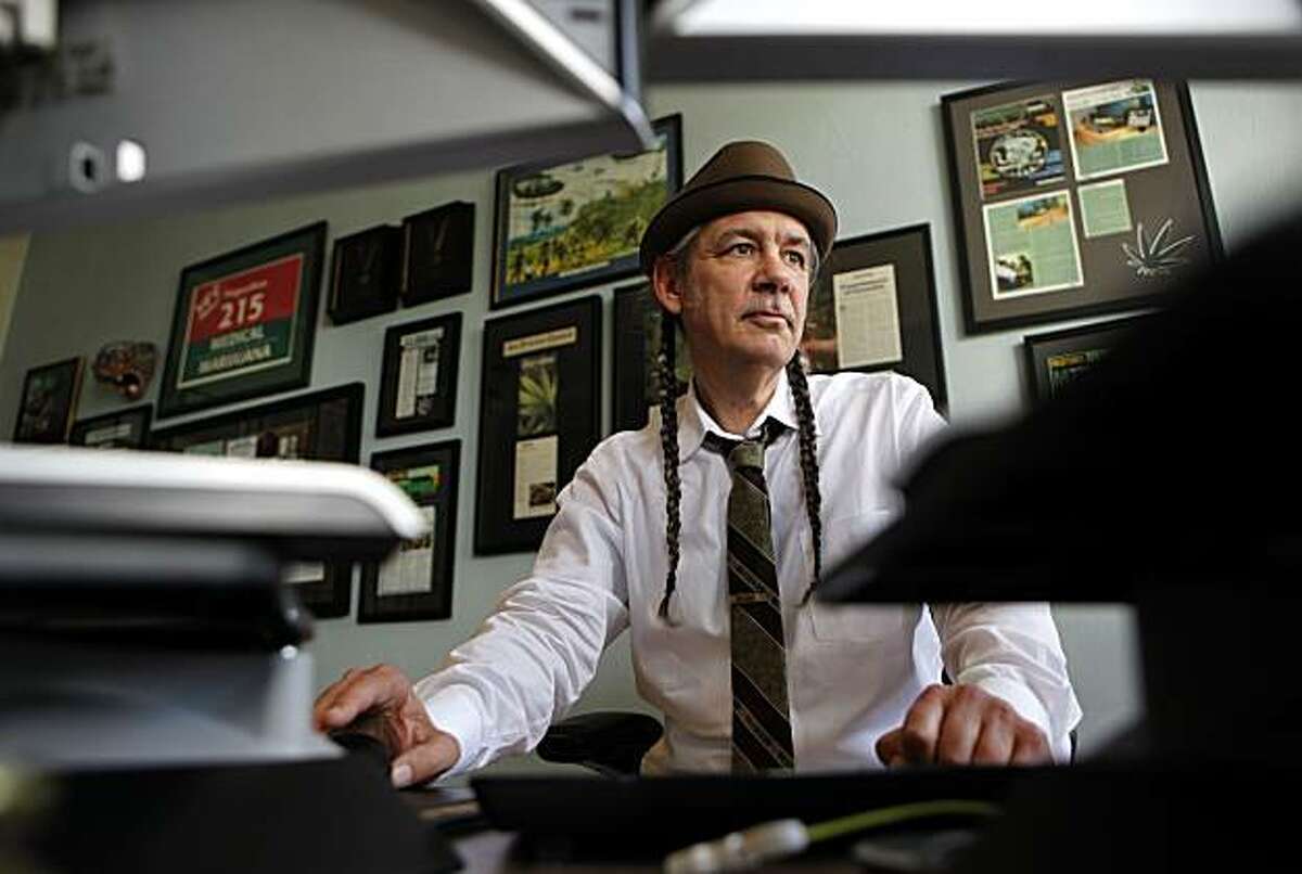 Steve DeAngelo, on Tuesday, Apr. 20, 2010, working at his on-site office is the director of the Harborside Health Center in Oakland, Calif., a medicinal marijuana dispensary.