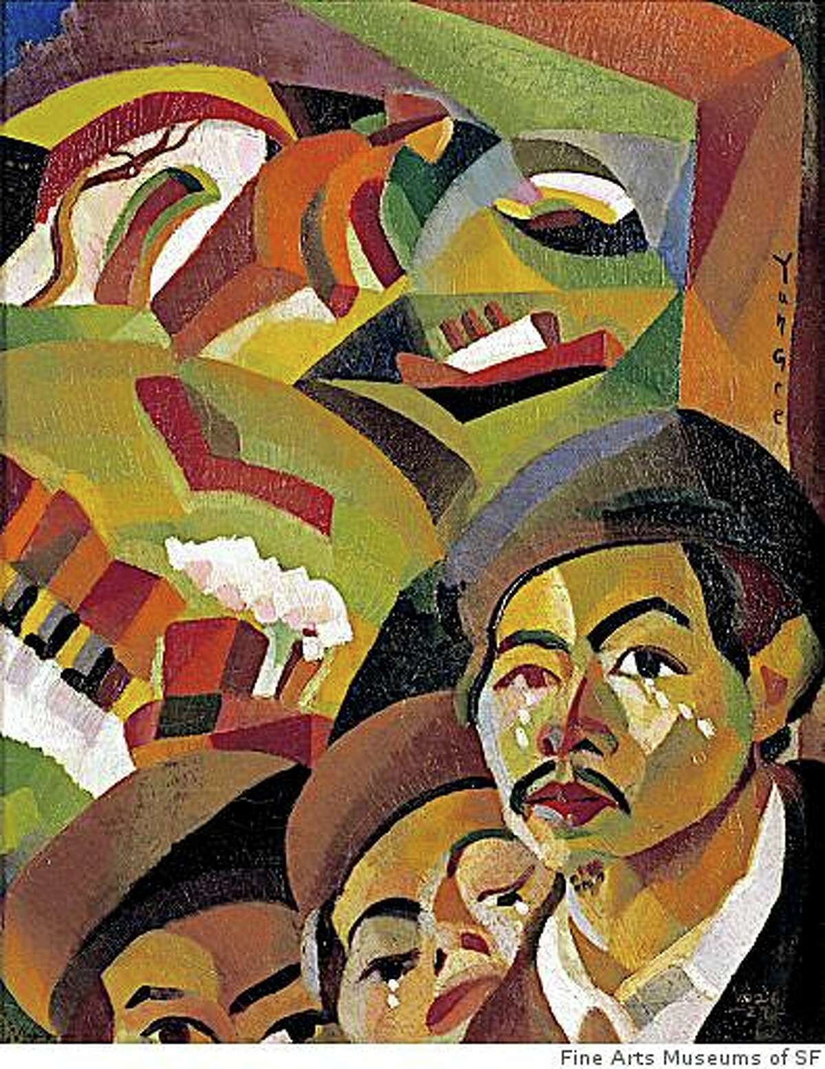"Where Is My Mother,'' a 1926-27 Cubist-informed painting by Yun Gee, is on view at the de Young Museum in "Asian/American/Modern Art: Shifting Currents, 1900-1970.''