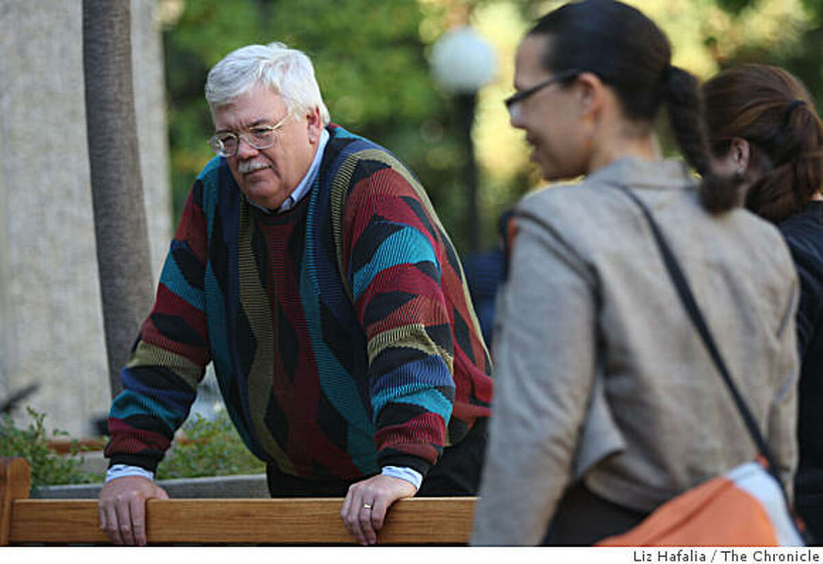 Stanford Law Professor Hank Greely, an expert on neurolaw, talks with his students in front of the law school in Palo Alto, Calif., on Monday, October 13, 2008. As brain scanning technology improves, and we know more about how our minds work, this will have lots of consequences on the law.