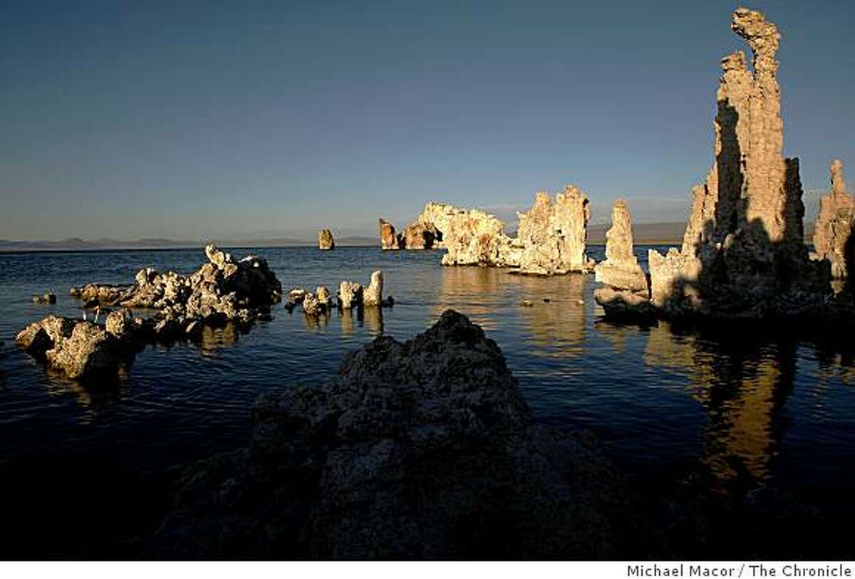 Tufa formations are seen at Mono Lake on the eastern side of the Sierra Nevada mountain range on September 28, 2007.