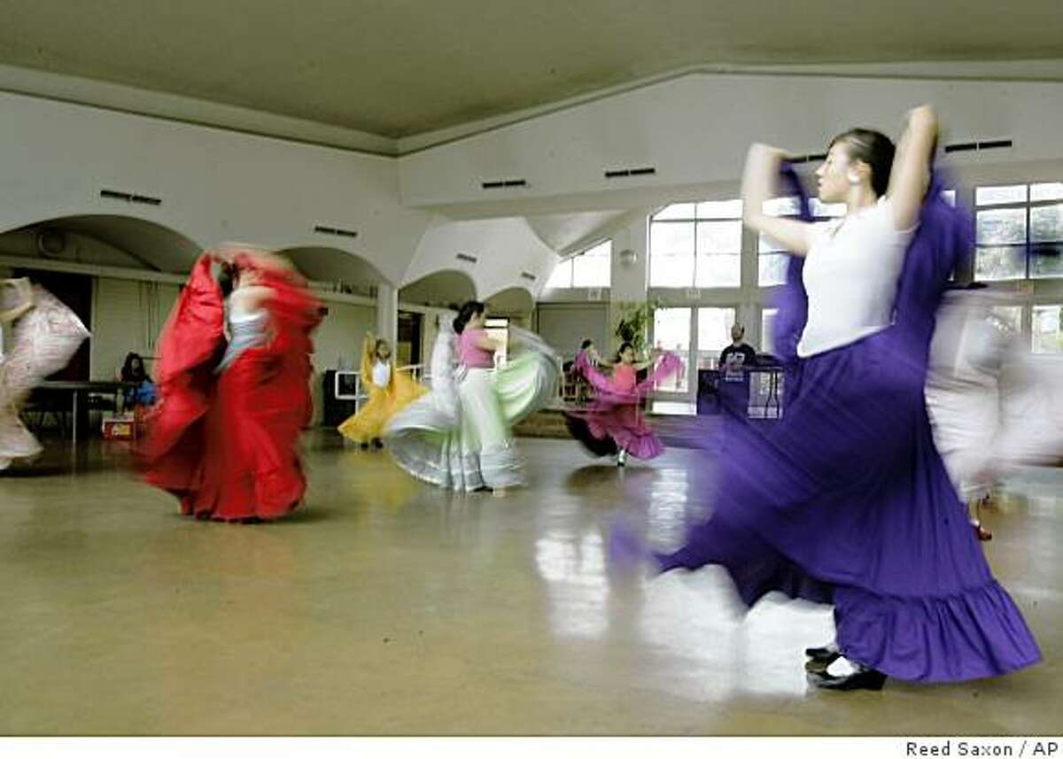 Folklorico dance lessons are offered in an auditorium in City Terrace County Park. unincorporated East Los Angeles Saturday, July 19, 2008. A group of residents has launched a campaign to make the area a municipality governed by its own elected officials and ordinances, instead of by the county of Los Angeles. (AP Photo/Reed Saxon)