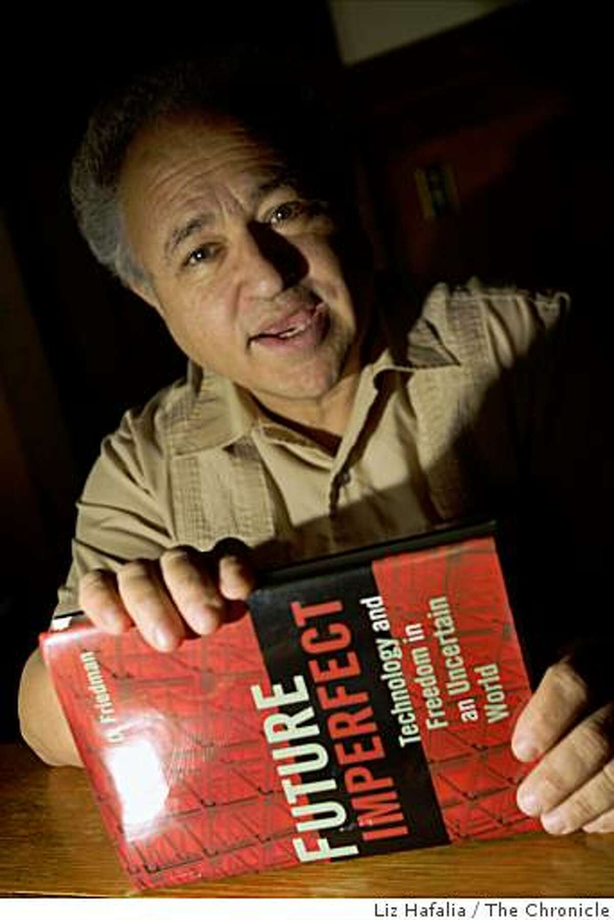 Santa Clara University Law Professor David Friedman at home in San Jose, Calif., talking about his latest book, "Future Imperfect," which takes a provocative look at the upside consequences of technology, on Monday, September 15, 2008.