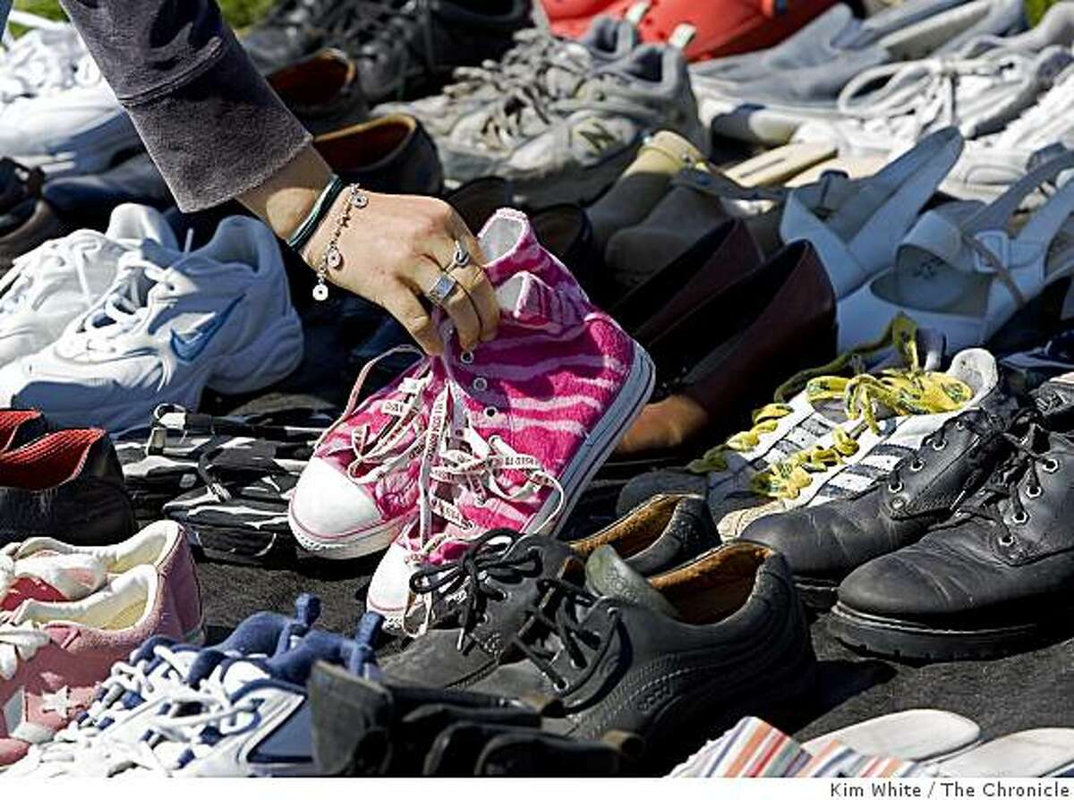 Shoes represent Golden Gate Bridge suicides
