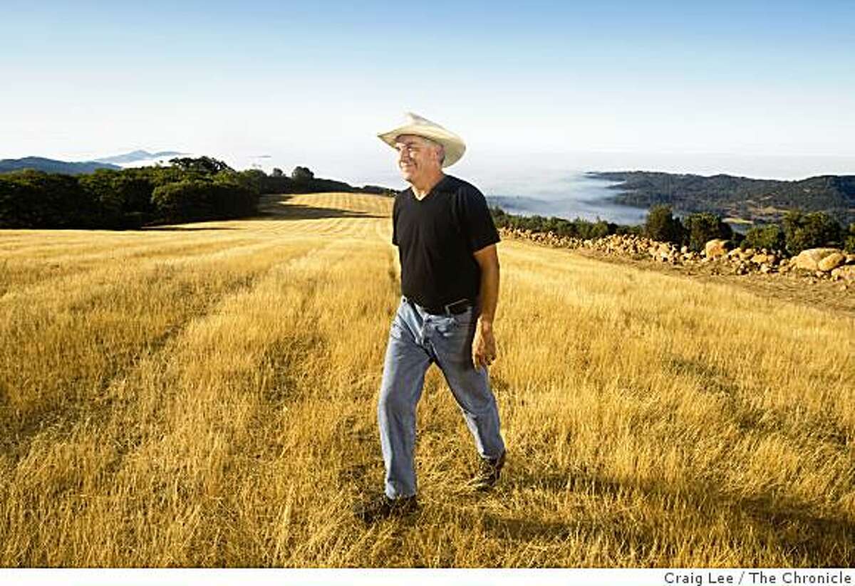 Winemaker John Kongsgaard in his new vineyard site in the Atlas Peak area in Napa, Calif., on September 12, 2008