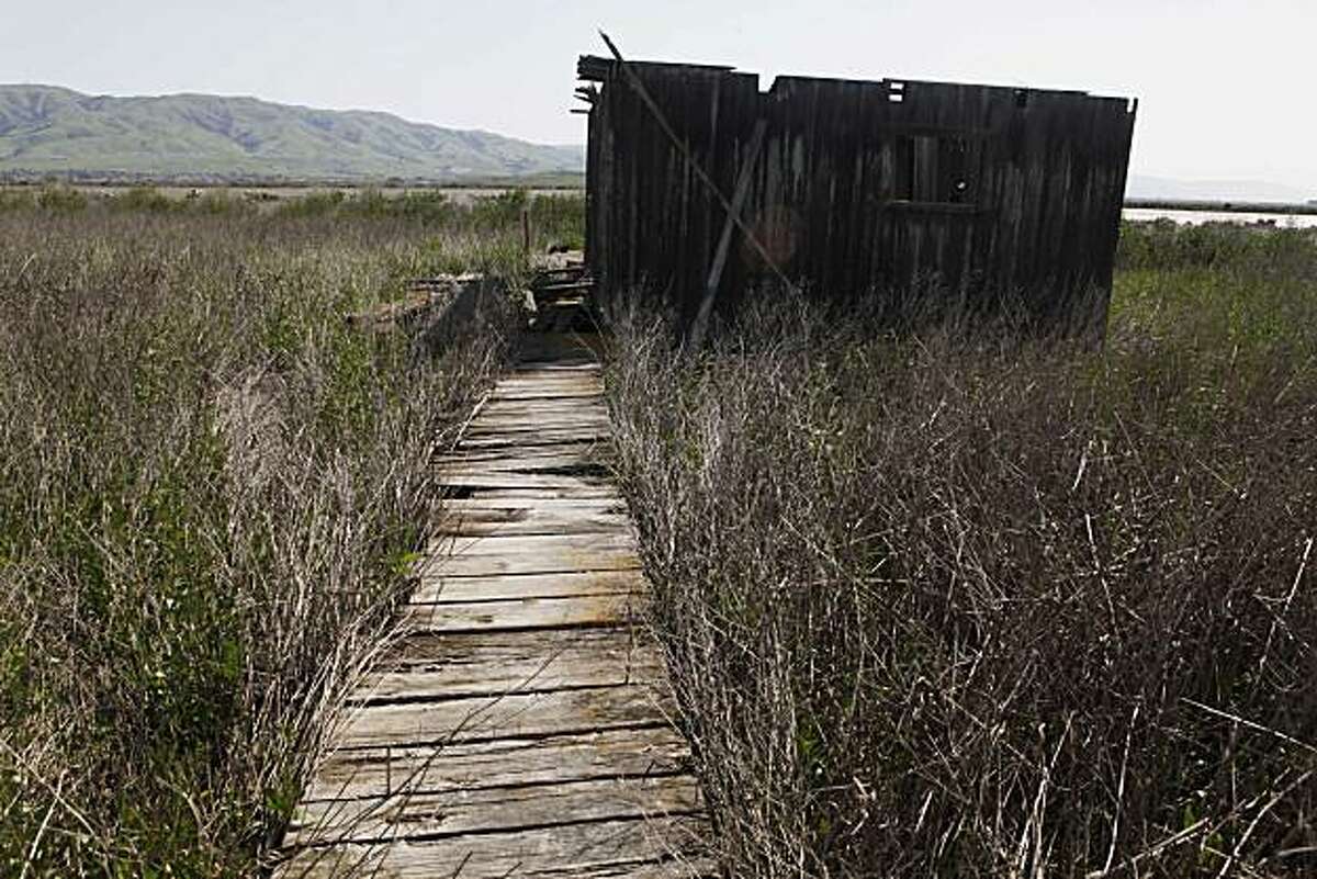 Ghost town of Drawbridge is going down into bay