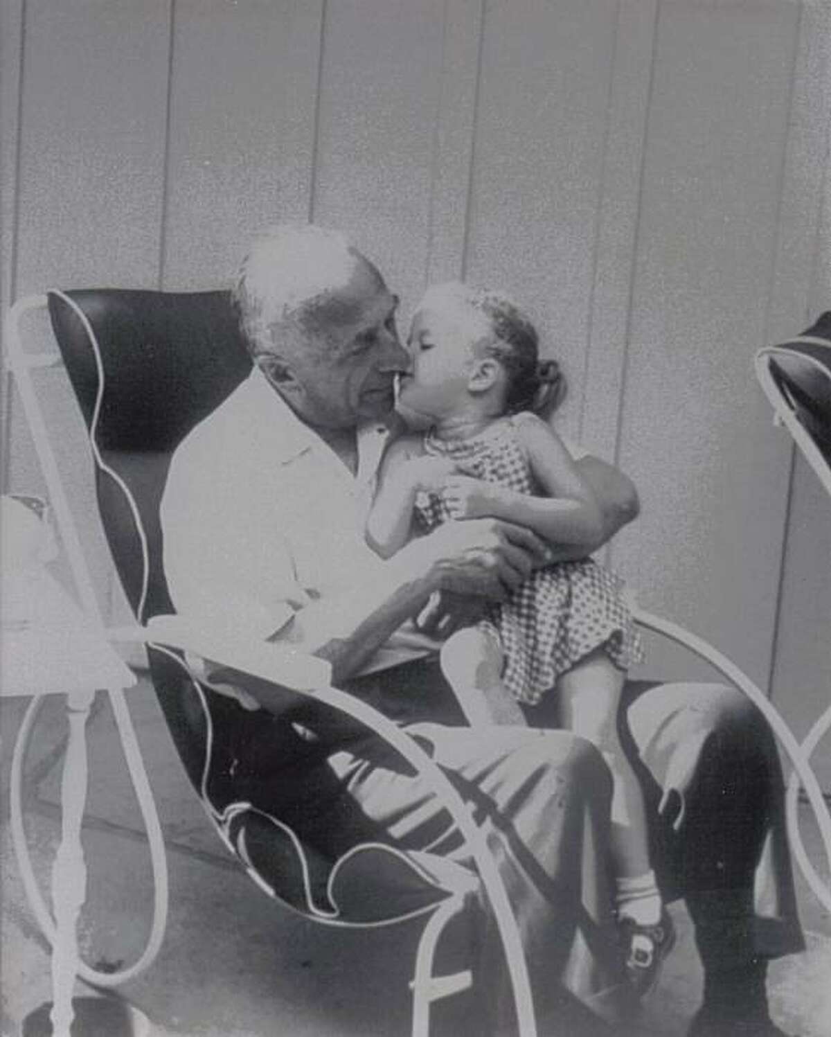 Cass Warner Sperling with her grandfather, Harry Warner, one of the founders of Warner Bros.