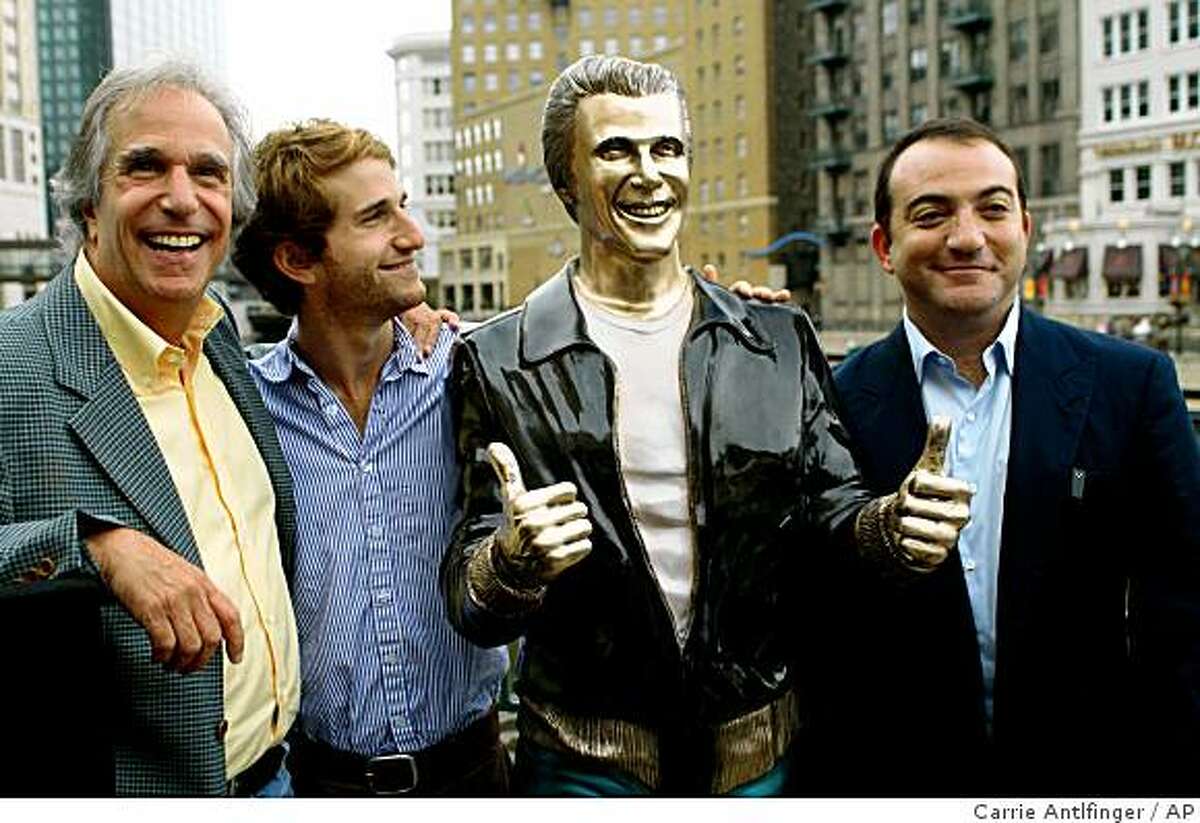 Happy day in Milwaukee as the Fonz is cast in bronze actors at unveiling