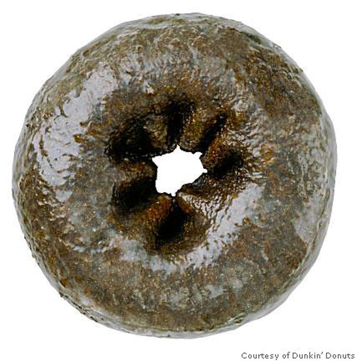 handout image of dunkin donuts' chocolate glazed cake donut. it has 0gm of transfat