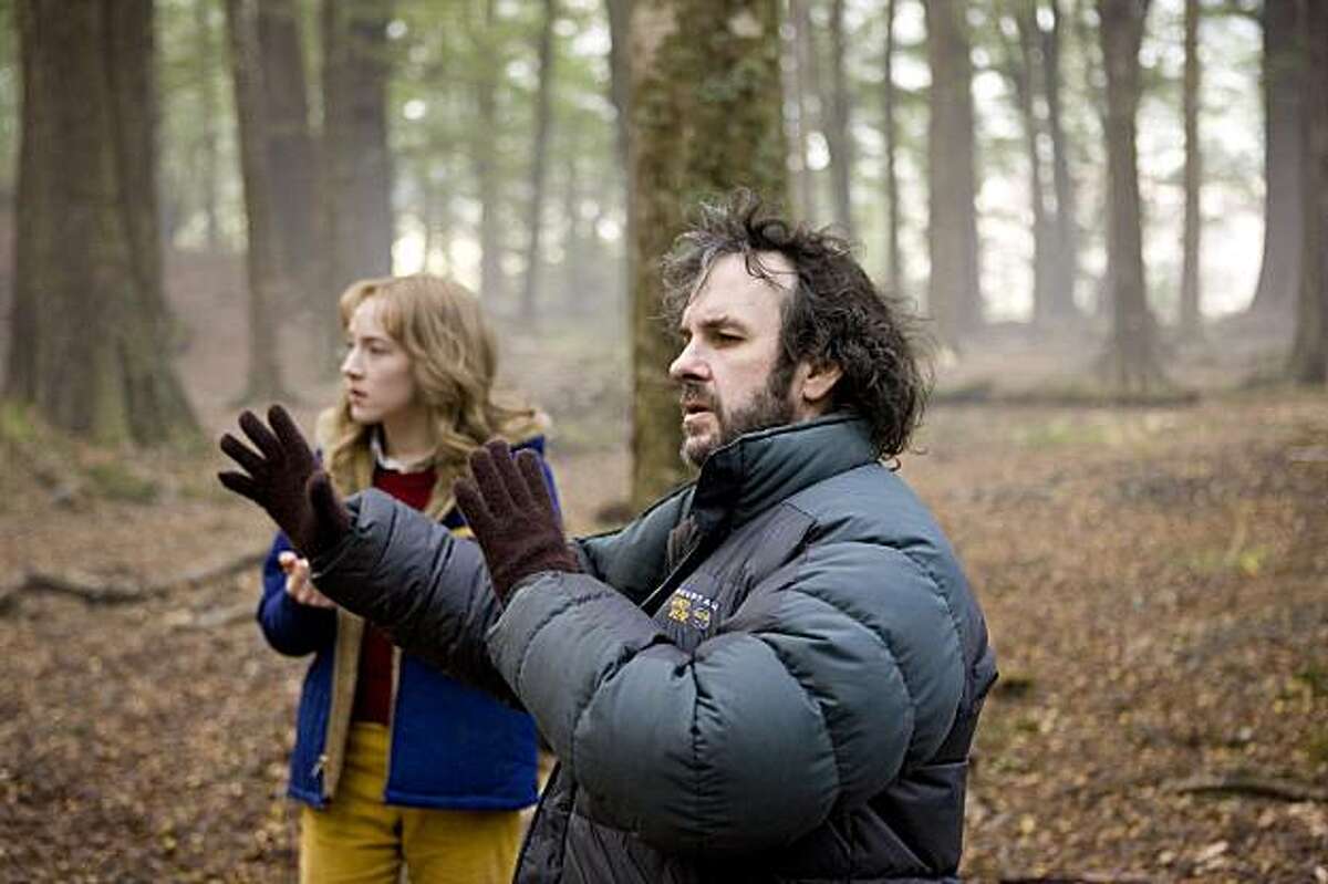 Director Peter Jackson and Saoirse Ronan on the set of "The Lovely Bones."