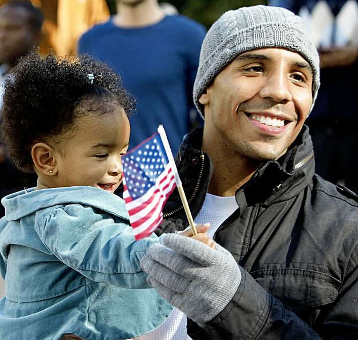 Andre Ward holds his daughter Amira Ward prior to a news conference Wednesday, Nov. 18, 2009, in Oakland, Calif. Ward is scheduled to face Mikkel Kessler, of Denmark, for the WBA super middleweight championship during the Super Six World Boxing Classic on Saturday in Oakland. (AP Photo/Ben Margot)