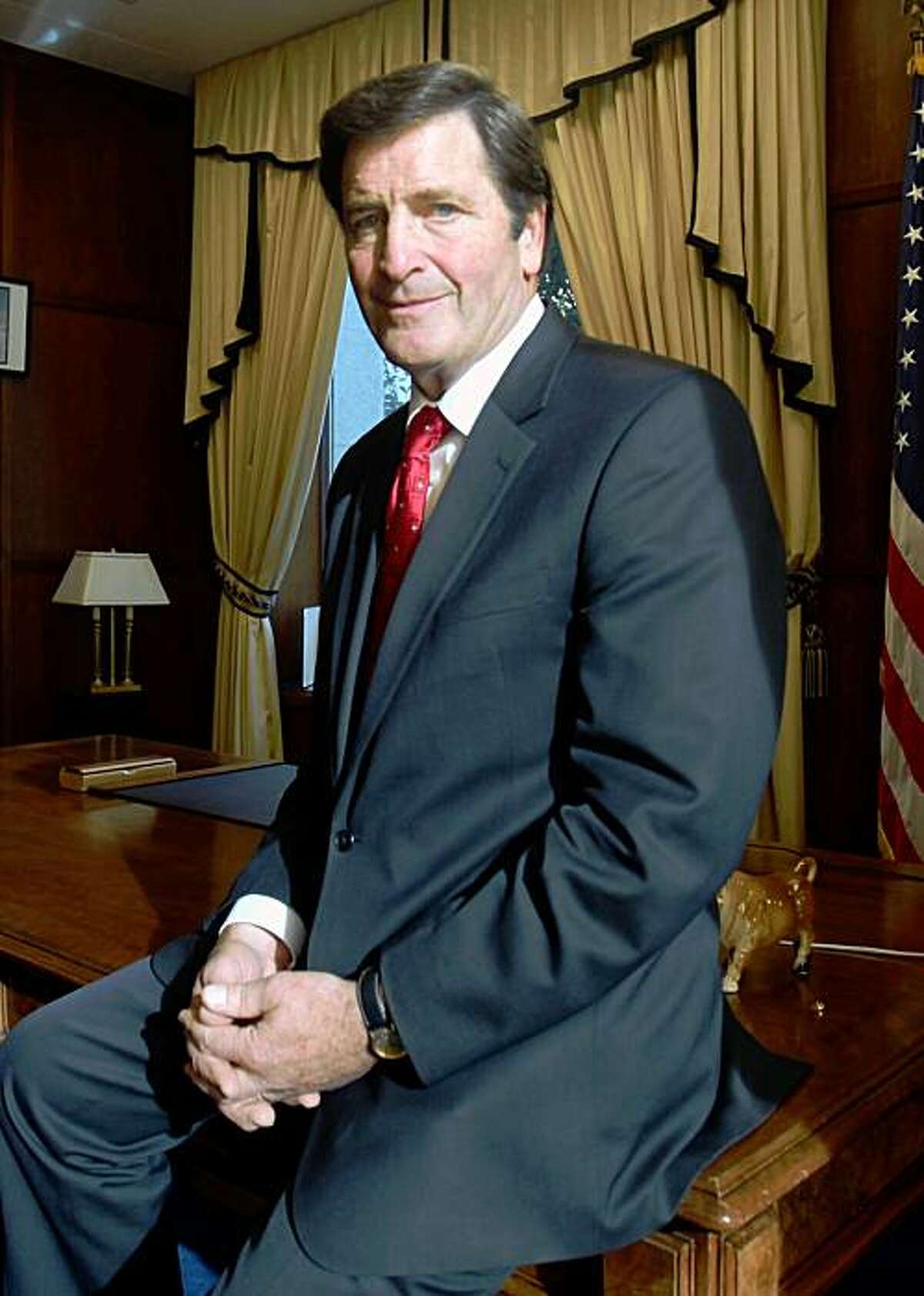 In this photo taken Tuesday, Oct. 27, 2009, Lt. Gov. John Garamendi, the Democratic candidate for the California 10th Congressional District, is seen in his Capitol office in Sacramento, Calif. Garamendi is running against Republican David Harmer in Tuesday's special election to replace former Rep. Ellen Tauscher, a Democrat who was named earlier in the year to a State Department position. (AP Photo/Rich Pedroncelli)