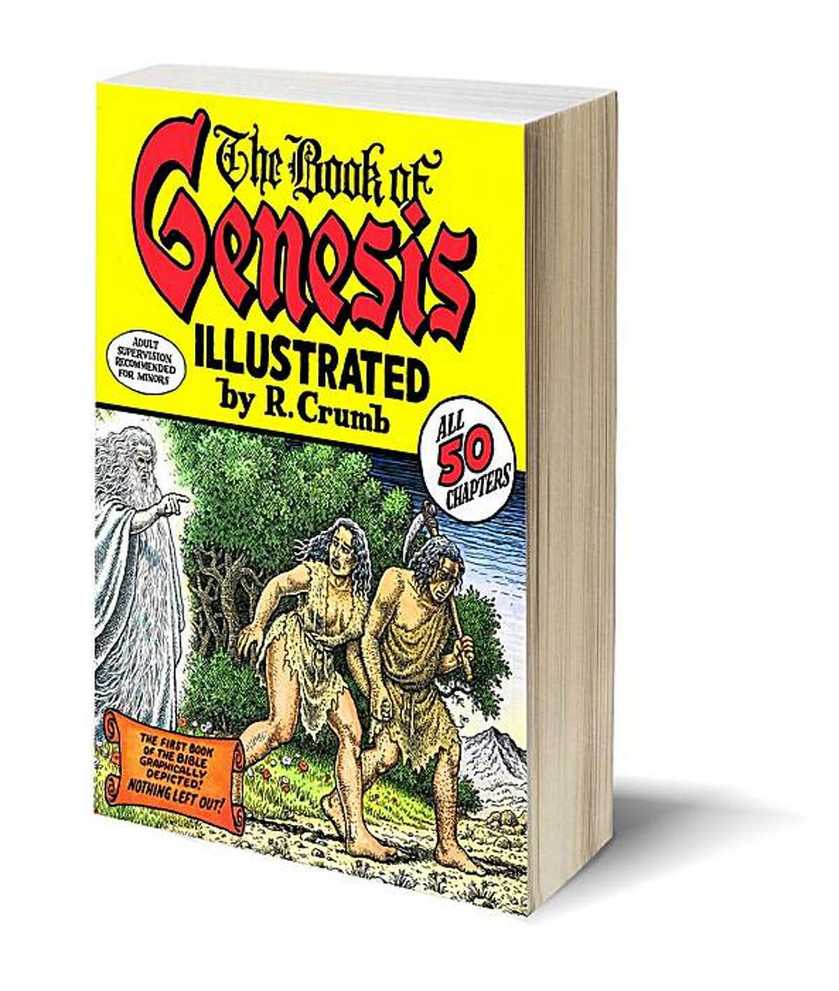Book cover from R. Crumb's long-awaited The Book of Genesis, a word-for-word adaptation of the Bible Illustrated by R. Crumb. Blank bookcover with clipping path