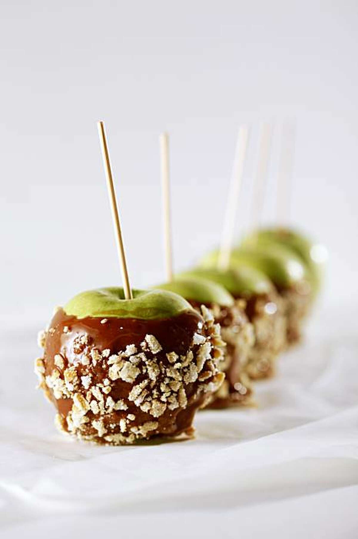 Honey Ginger Caramel Apples in San Francisco, Calif., on October 14, 2009. Food styled by Rachael Daylong.