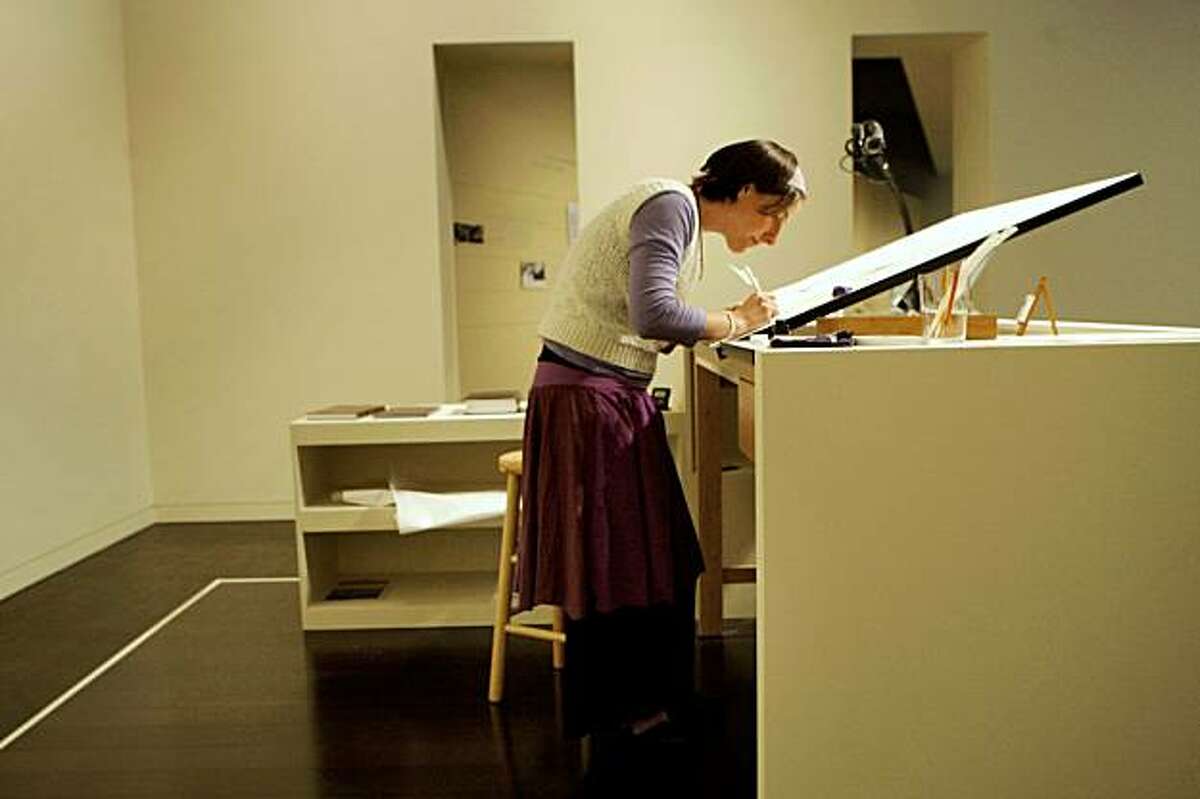 Female scribe at Contemporary Jewish Museum