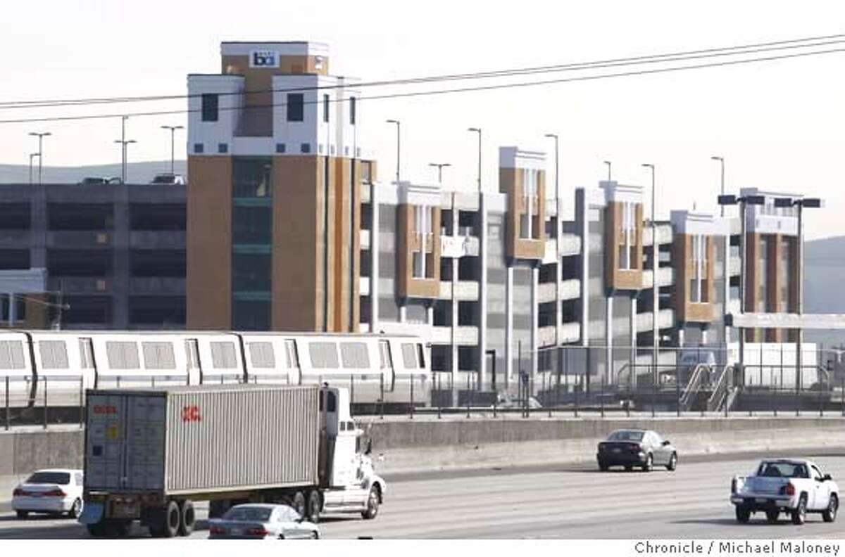 ###Live Caption:A Bay Area Rapid Transit (BART) train pulls into the Dublin - Pleasanton BART station on March 6, 2008. The new parking structure is visible in the background with Interstate 580 in the foreground. The opening of the new BART parking structure at the Dublin-Pleasanton (Calif.) BART station has been delayed because Alameda County Supervisor Scott Haggerty wants to see the "hideous" structure re-painted at a cost of $500,000. Photo by Michael Maloney / San Francisco Chronicle###Caption History:A Bay Area Rapid Transit (BART) train pulls into the Dublin - Pleasanton BART station on March 6, 2008. The new parking structure is visible in the background with Interstate 580 in the foreground. The opening of the new BART parking structure at the Dublin-Pleasanton (Calif.) BART station has been delayed because Alameda County Supervisor Scott Haggerty wants to see the "hideous" structure re-painted at a cost of $500,000. Photo by Michael Maloney / San Francisco Chronicle###Notes:***Scott Haggerty###Special Instructions:MANDATORY CREDIT FOR PHOTOG AND SAN FRANCISCO CHRONICLE/NO SALES-MAGS OUT