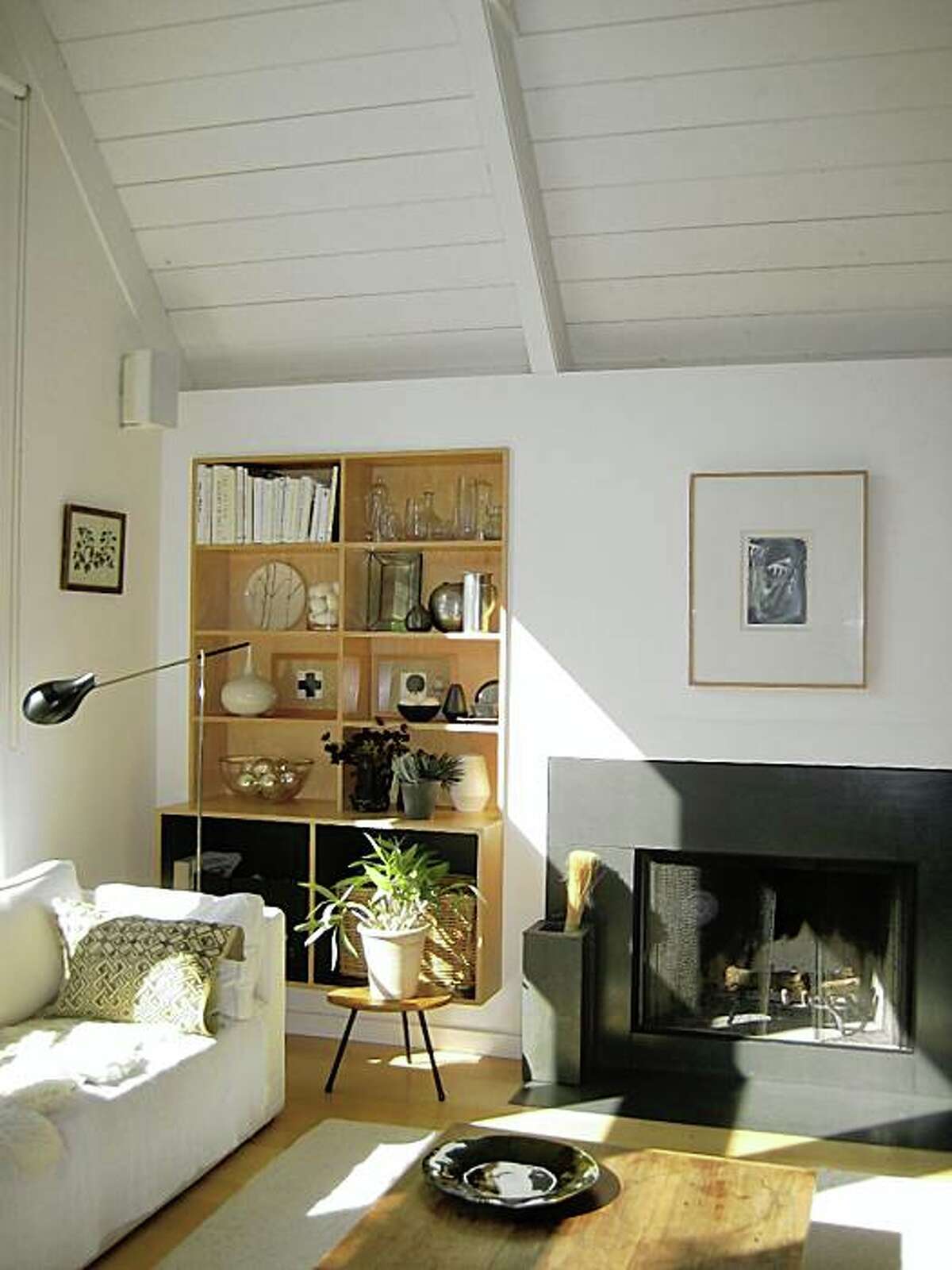 Julie Carlson's Mill Valley living room, architecture by Jerome Buttrick.