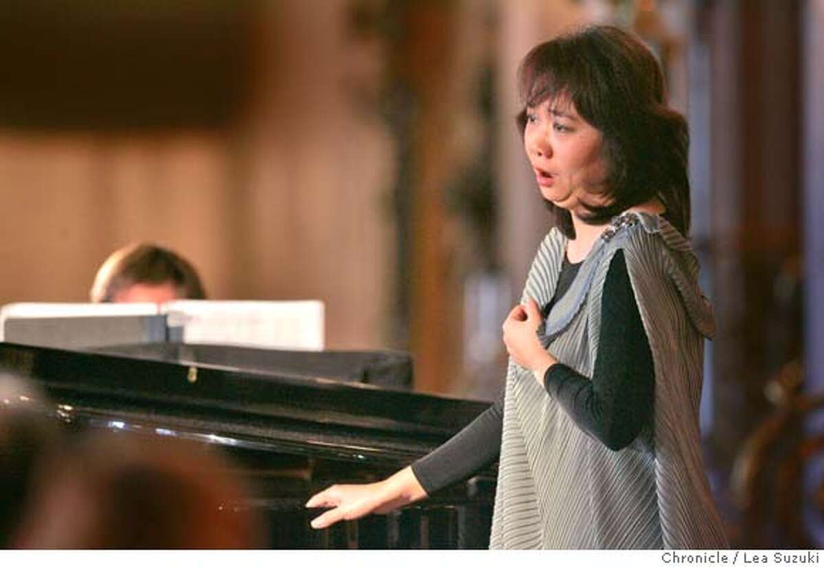 Zheng Cao performs a piece from "The Bonsetter's Daughter" at the San Francisco Opera announcement of the 2008-09 season at the War Memorial Opera House. Lea Suzuki / The Chronicle