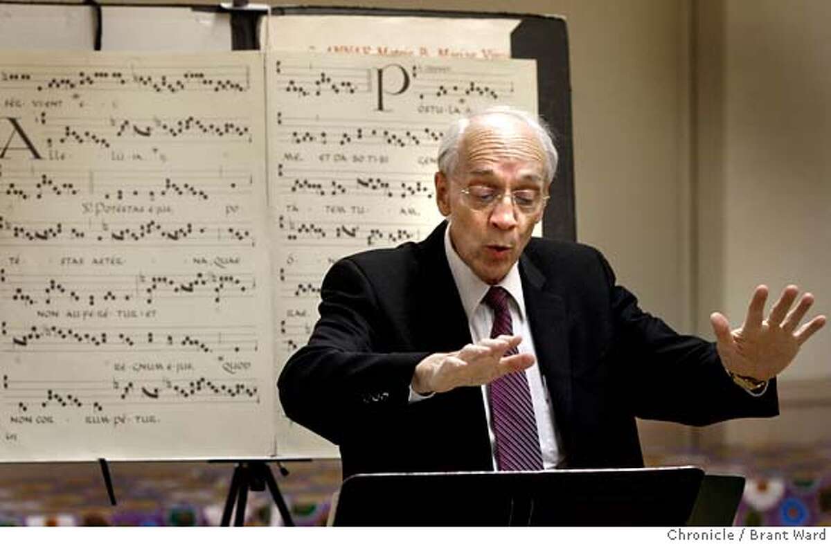 gregorian_chant_772.JPG Stanford Professor William Mahrt rehearses his choir which still sing Gregorian chants, a centuries old Catholic tradition Mahrt believes is a pathway to the sacred and divine. The choir is called St. Ann Choir and they perform at St. Thomas Acquinas in Palo Alto. {By Brant Ward/San Francisco Chronicle}11/25/07