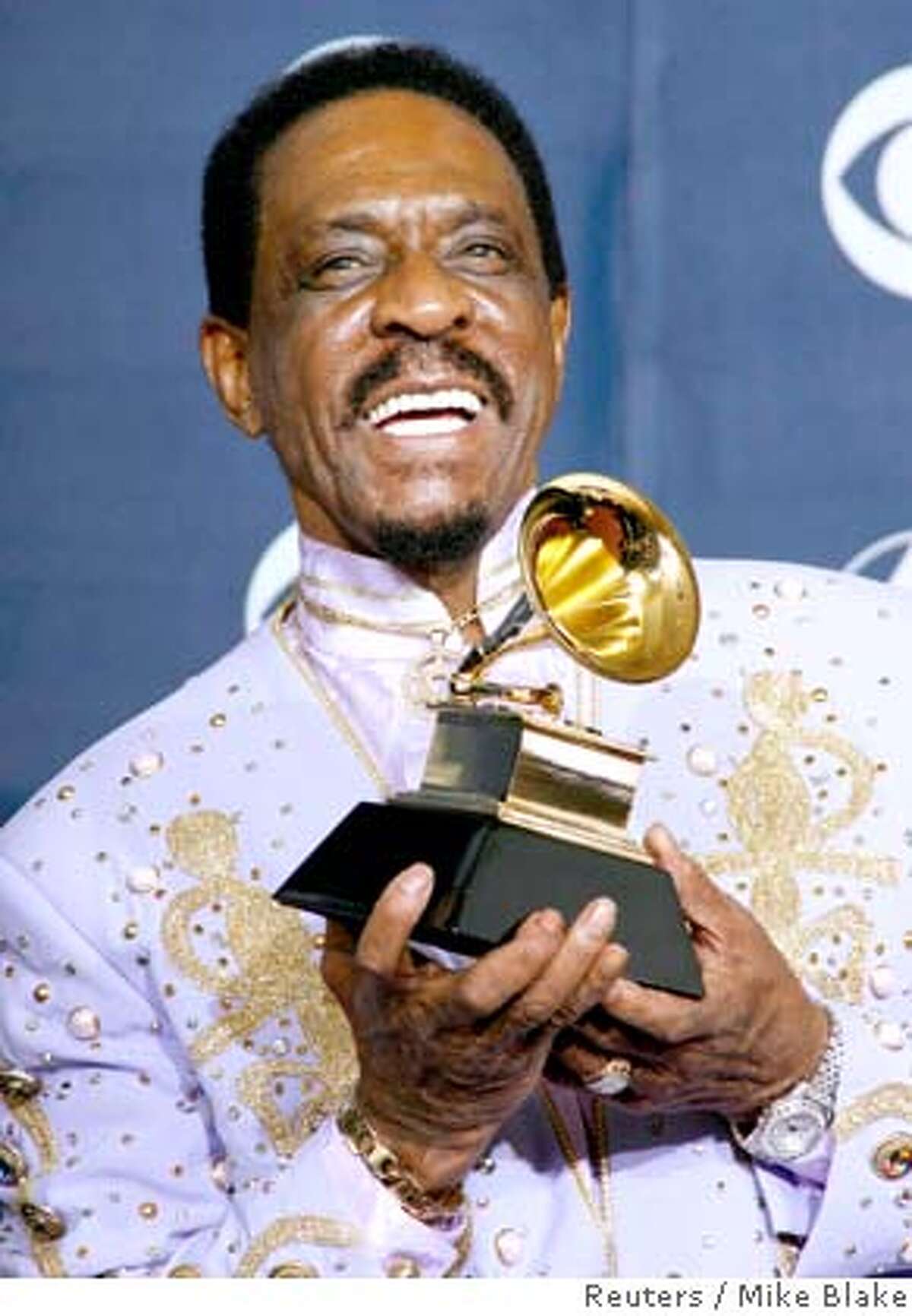 Ike poses with his Grammy for Best Traditional Blues Album for 'Risin With the Blues' at the 49th Annual Grammy Awards in Los Angeles in this February 11, 2007 file photo. Rock 'n' roll pioneer Turner, who rose to fame in the 1950s and became a star performing with his ex-wife Tina Turner, has died at age 76, according to published reports on December 12, 2007. REUTERS/Mike Blake (UNITED STATES)