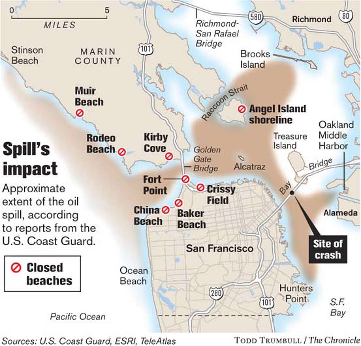 Spill's impact. Chronicle graphic by Todd Trumbull