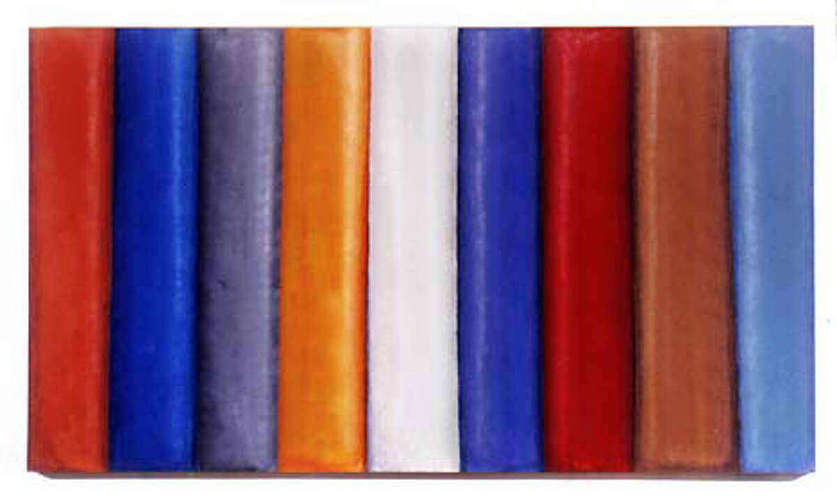 Rick Arnitz uses paint rollers and enamels for works such as "Made in the Shade" (2000)