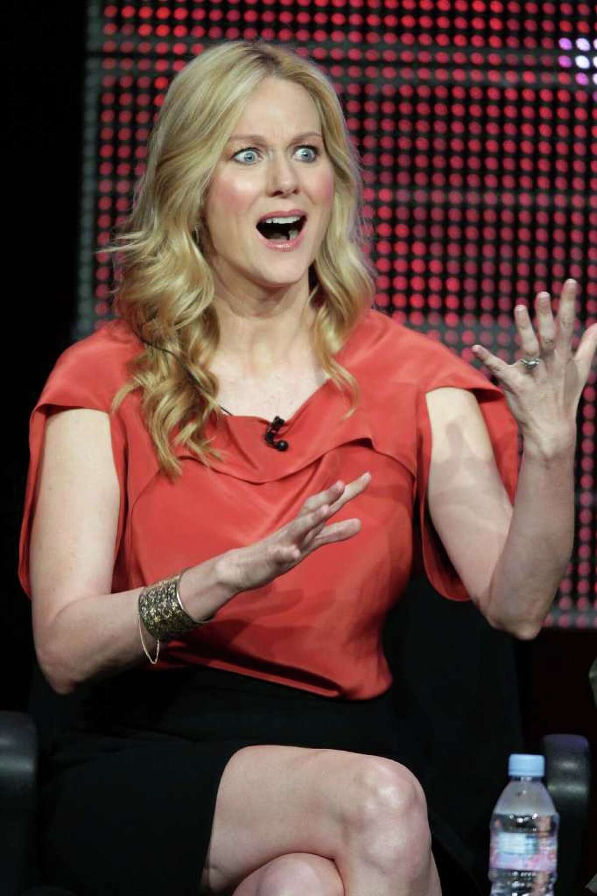 BEVERLY HILLS, CA - JULY 29: Actress and Executive Producer Laura Linney speaks onstage during "The Big C" panel during the 2010 Summer TCA Tour Day 2 at the Beverly Hilton Hotel on July 29, 2010 in Beverly Hills, California. (Photo by Frederick M. Brown/Getty Images)