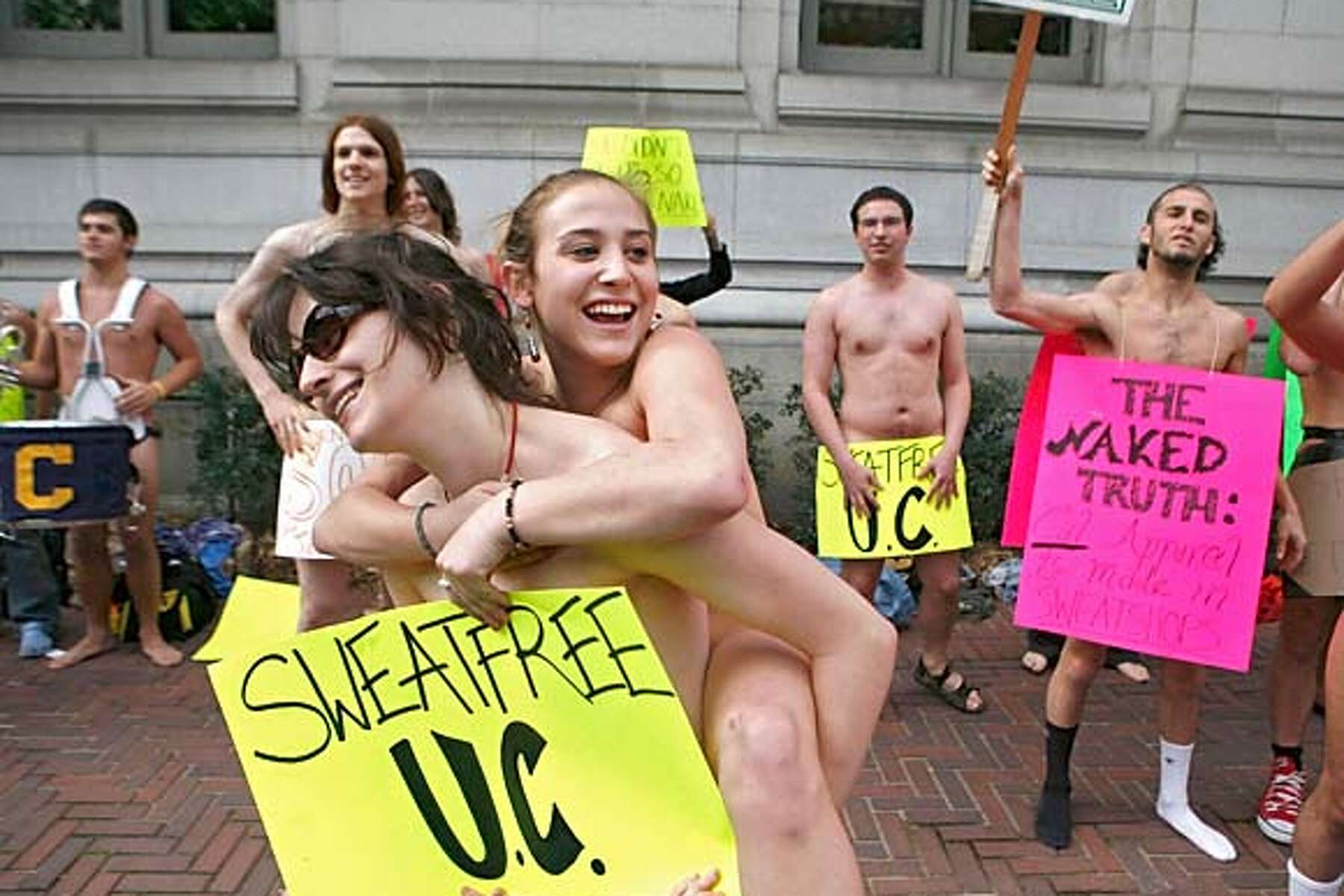 Naked protest at UC Berkeley
