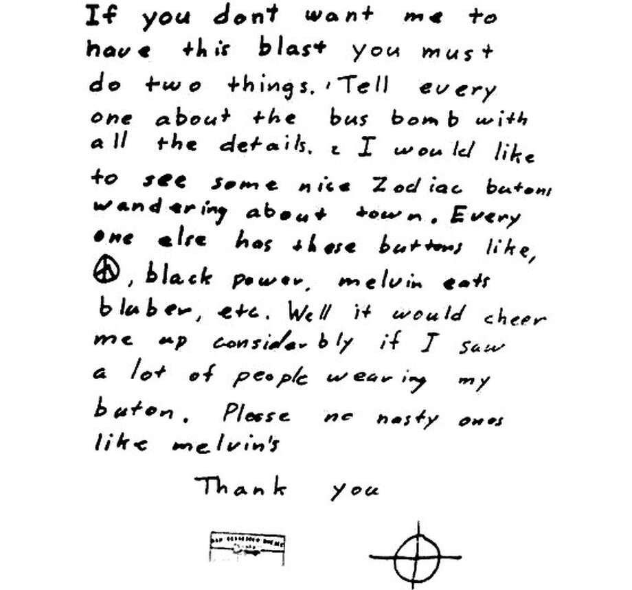 Zodiac Killer The Letters SFGate