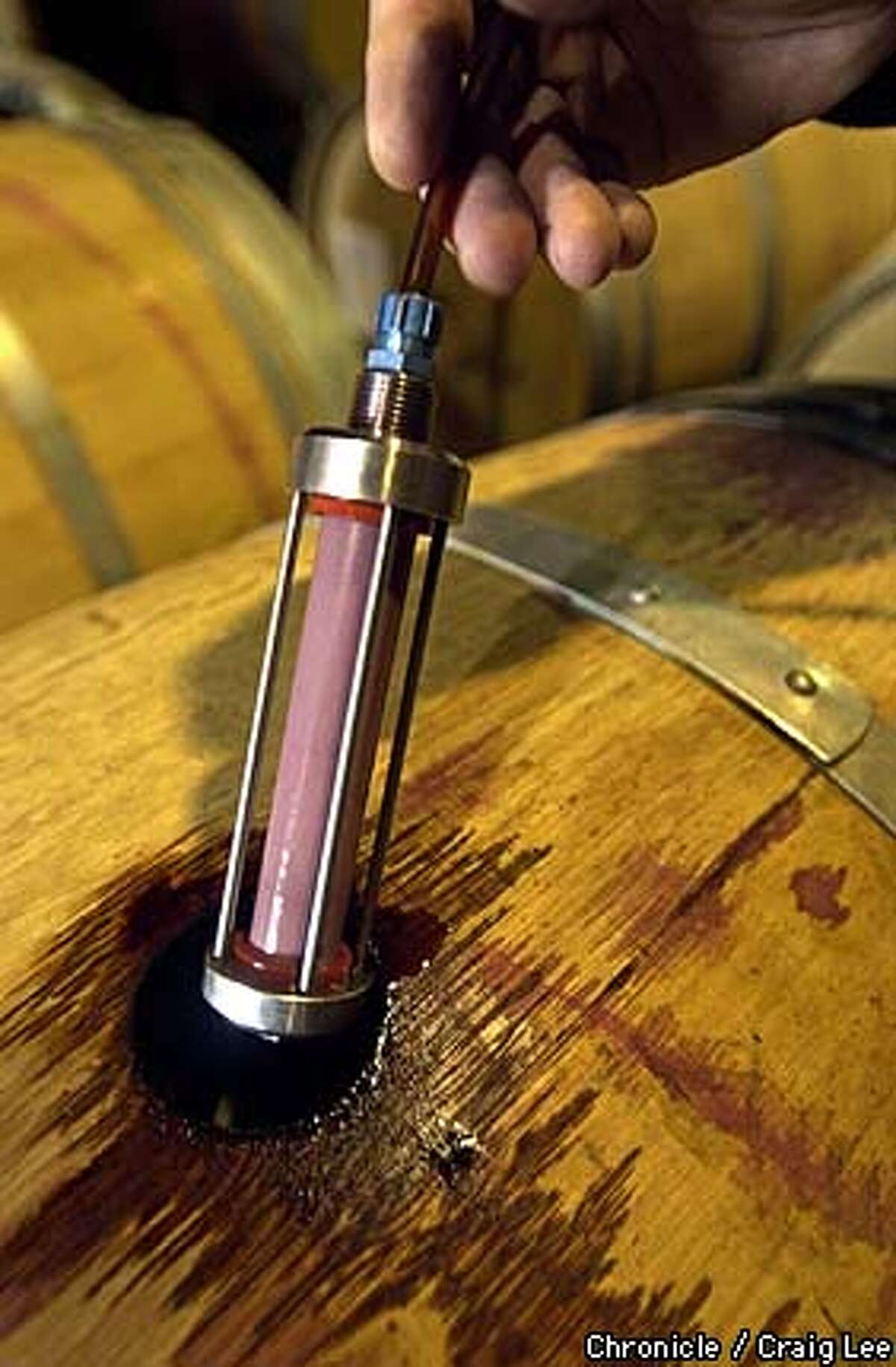 Michael Havens of Havens Wine Cellars in Napa is a pioneer in micro-oxygenation, designed to soften wine's tannins. Close-up photo of the oxygen diffuser that is submerged into the wine for micro-oxygenation. Photo by Craig Lee/San Francisco Chronicle