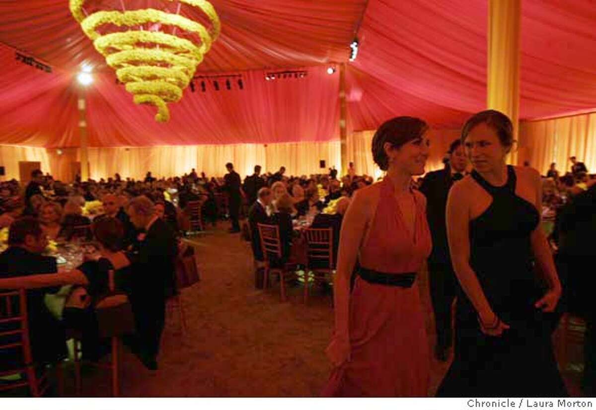 Jessica Goldman and Emilia Hofmeister inside the Patron's Tent at the gala. MANDATORY CREDIT FOR PHOTOGRAPHER AND SAN FRANCISCO CHRONICLE/ -MAGS OUT