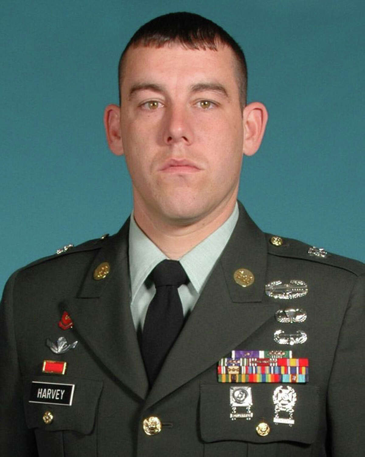 Matthew Harvey, a 29-year-old engineer sergeant from Cypress, was killed in an auto accident Sunday while serving on temporary assignment in Stuttgart, Germany, military officials announced. He was among three soldiers from the 10th Special Forces Group of Fort Carson, Colo. who were in the accident. ( Courtesy Photo )