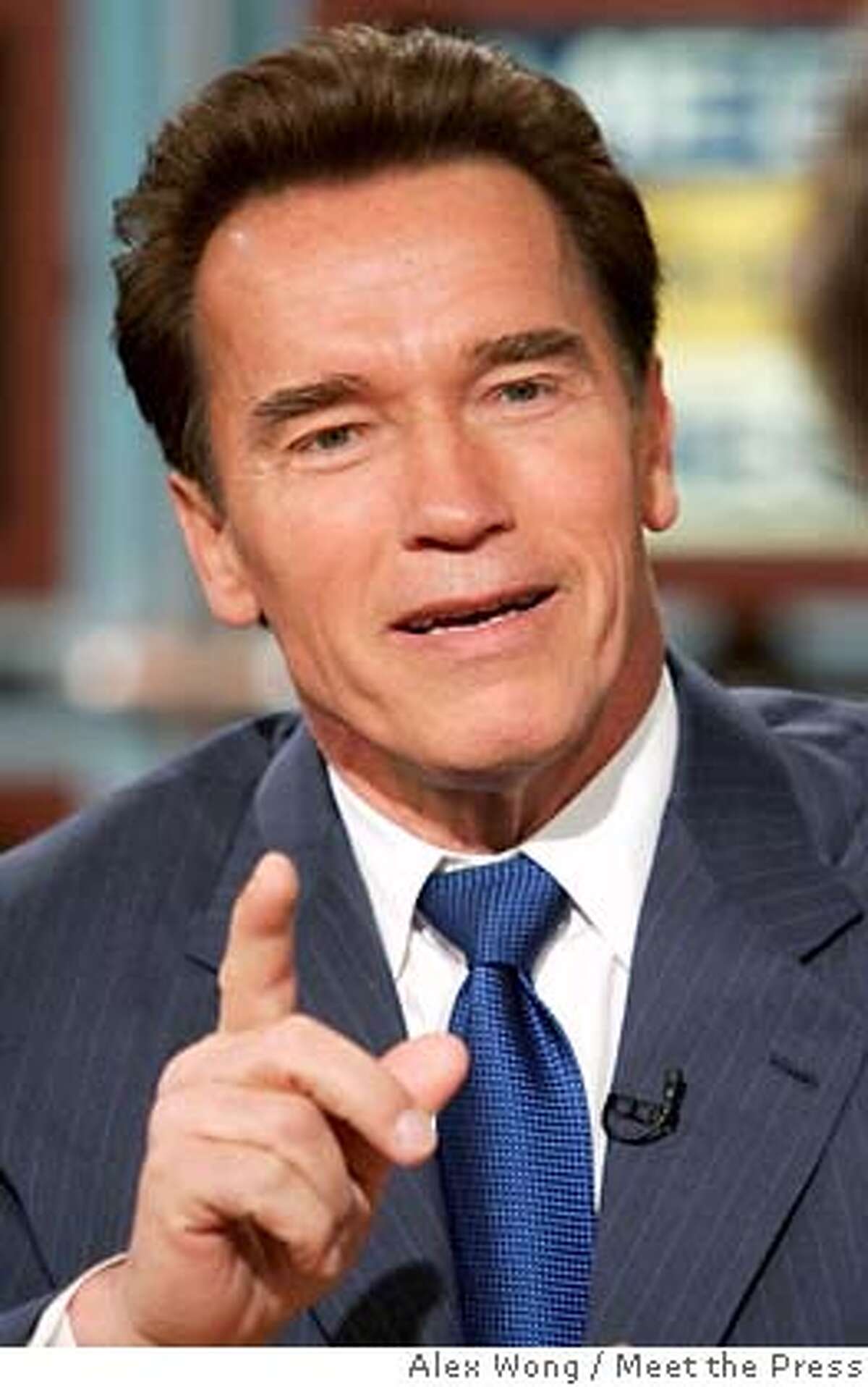 California Governor Arnold Schwarzenegger speaks on �Meet the Press� in Washington